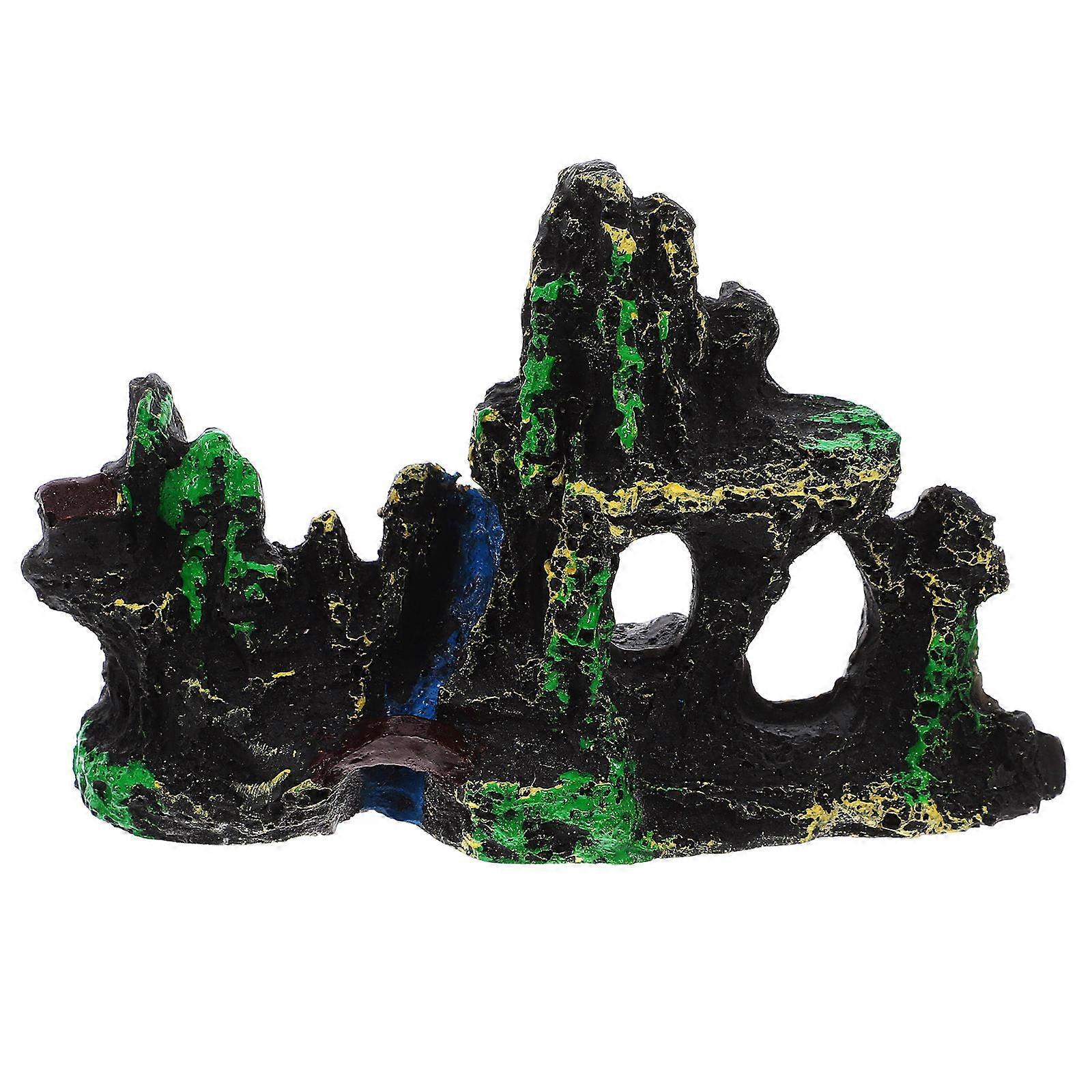 Fish Tank Rocks Resin Ornament for Aquarium Landscape Creation 10.30X7.00X3.10CM 1Pack