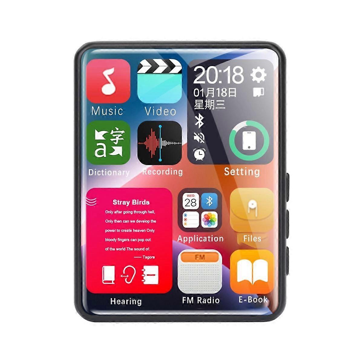 MP3 Player Portátil 2.4 Polegadas Touch Screen Mini Hifi Bluetooth Lossless Audio Recorder Rádio FM Mp4