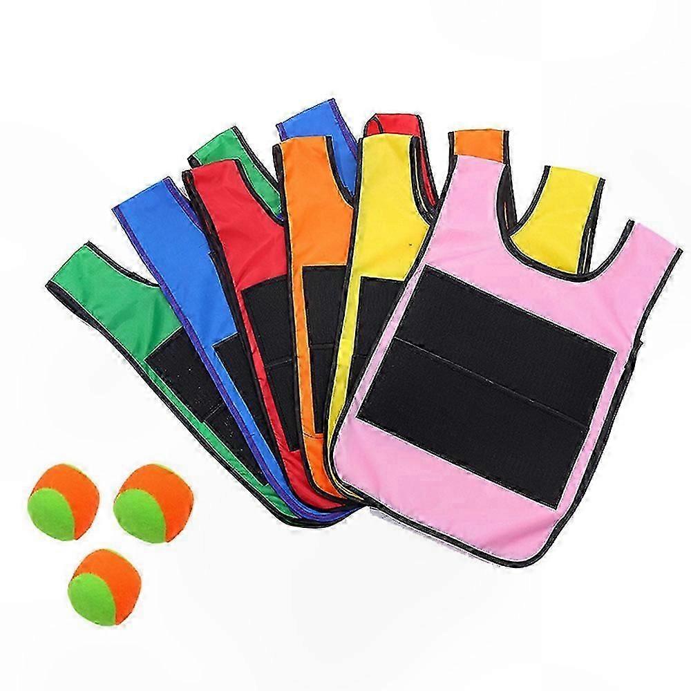 Kids Outdoor Throwing Game Set with Sticky Ball Vest and Target for Active Play