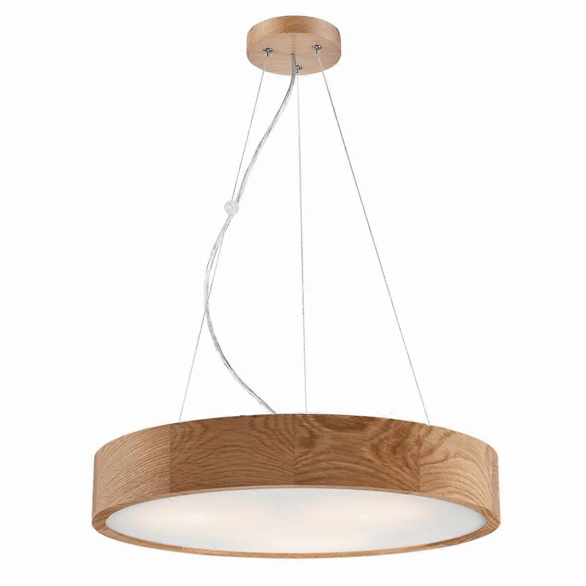 Lampada a Sospensione Eveline, Marrone, Legno, 47x47x8 cm