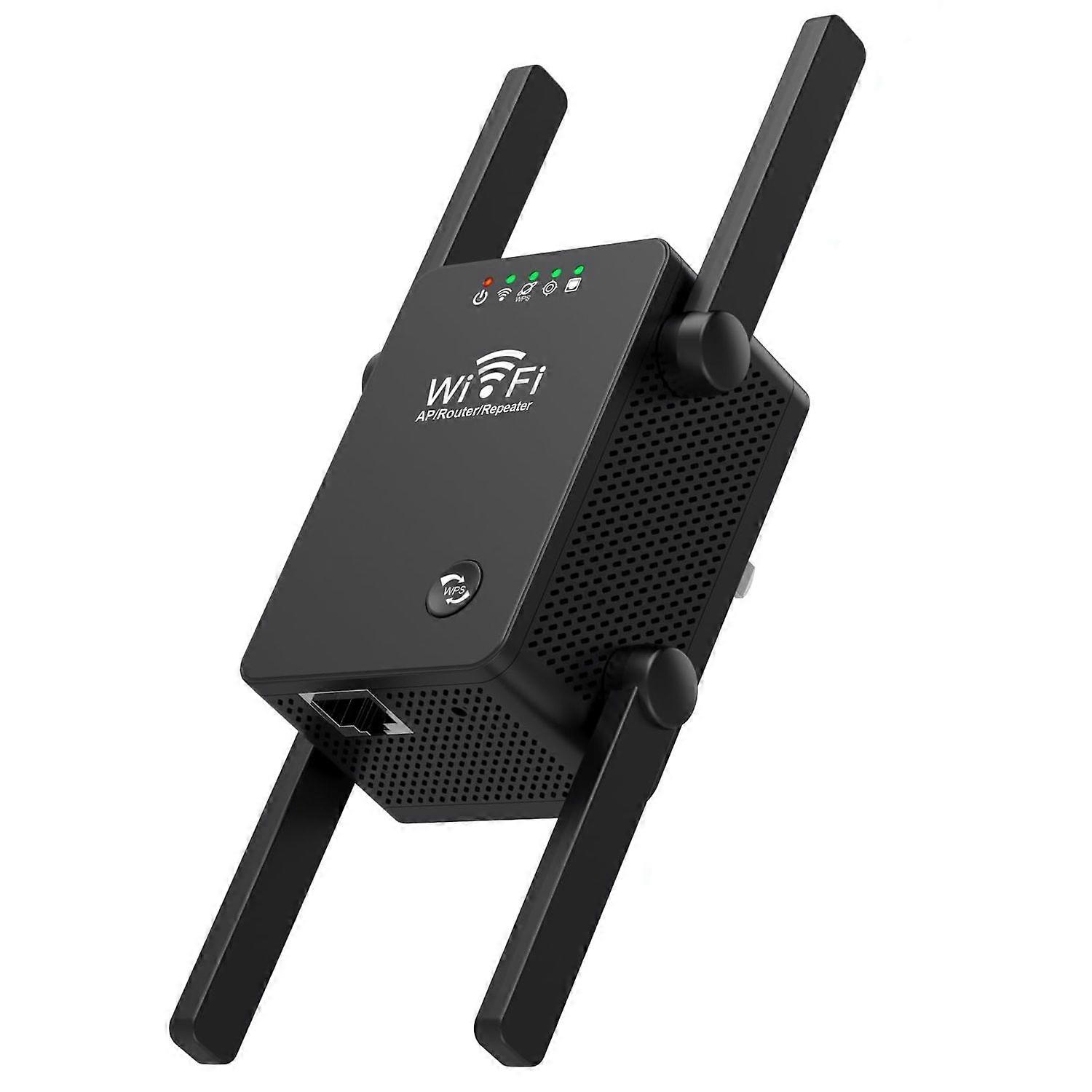 WiFi Extender, 300Mbps Wall-Through Strong WiFi Booster for Home, Covers Up to 4800 Sq.ft and 50 Devices, with Ethernet Port & AP Mode, 4 Antennas 360