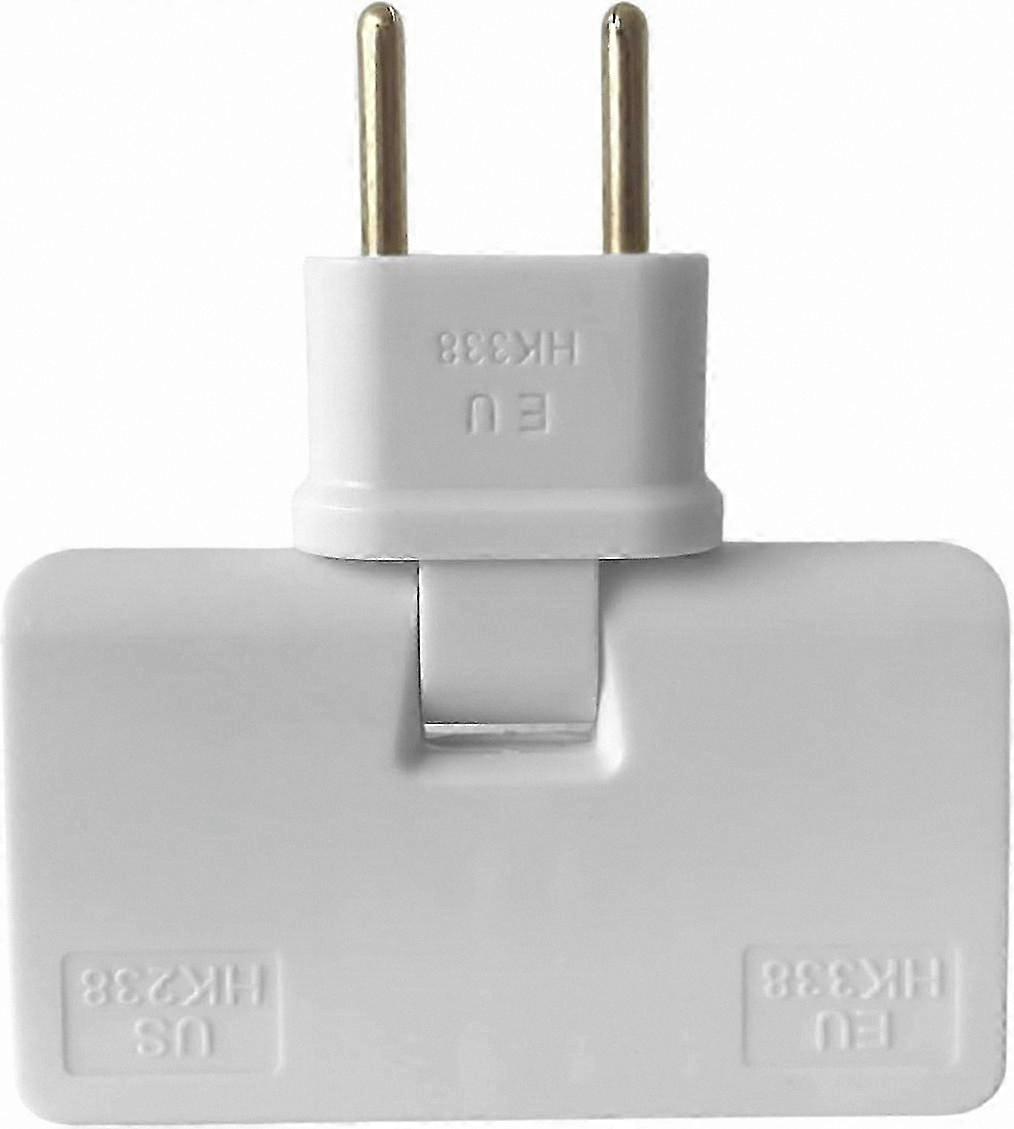 Compact Power Strip with 3 Outlets, 180° Rotating Plug, Space-Saving Design for Home & Travel, White