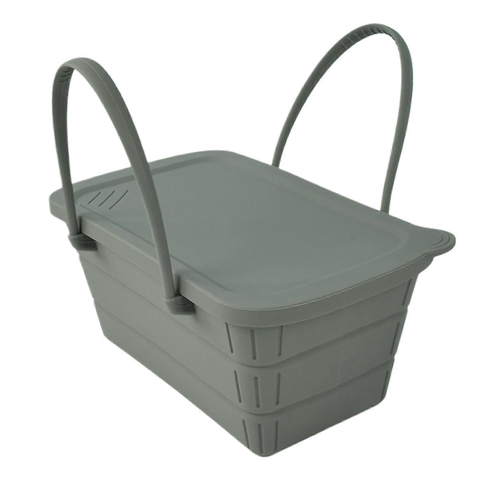 Bar Ice Bucket Foldable Ice Tub Portable Leakproof Drink Cooler 3700ml Reusable Bin For Parties Weddings Picnics