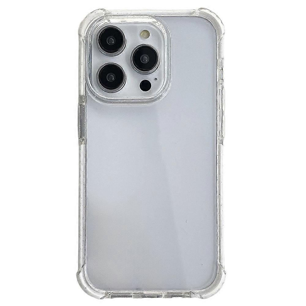 Compatible For iPhone 15 Pro Case TPU+TPE+PC Clear Phone Protector with Glitter Frame