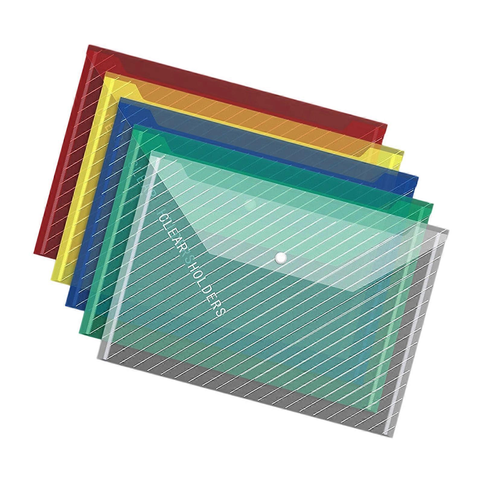 10 Pcs A4 File Bag Clear Document Bag File Folders Document Holders Easy to Use Document Folders School Office Supplies Multicolor