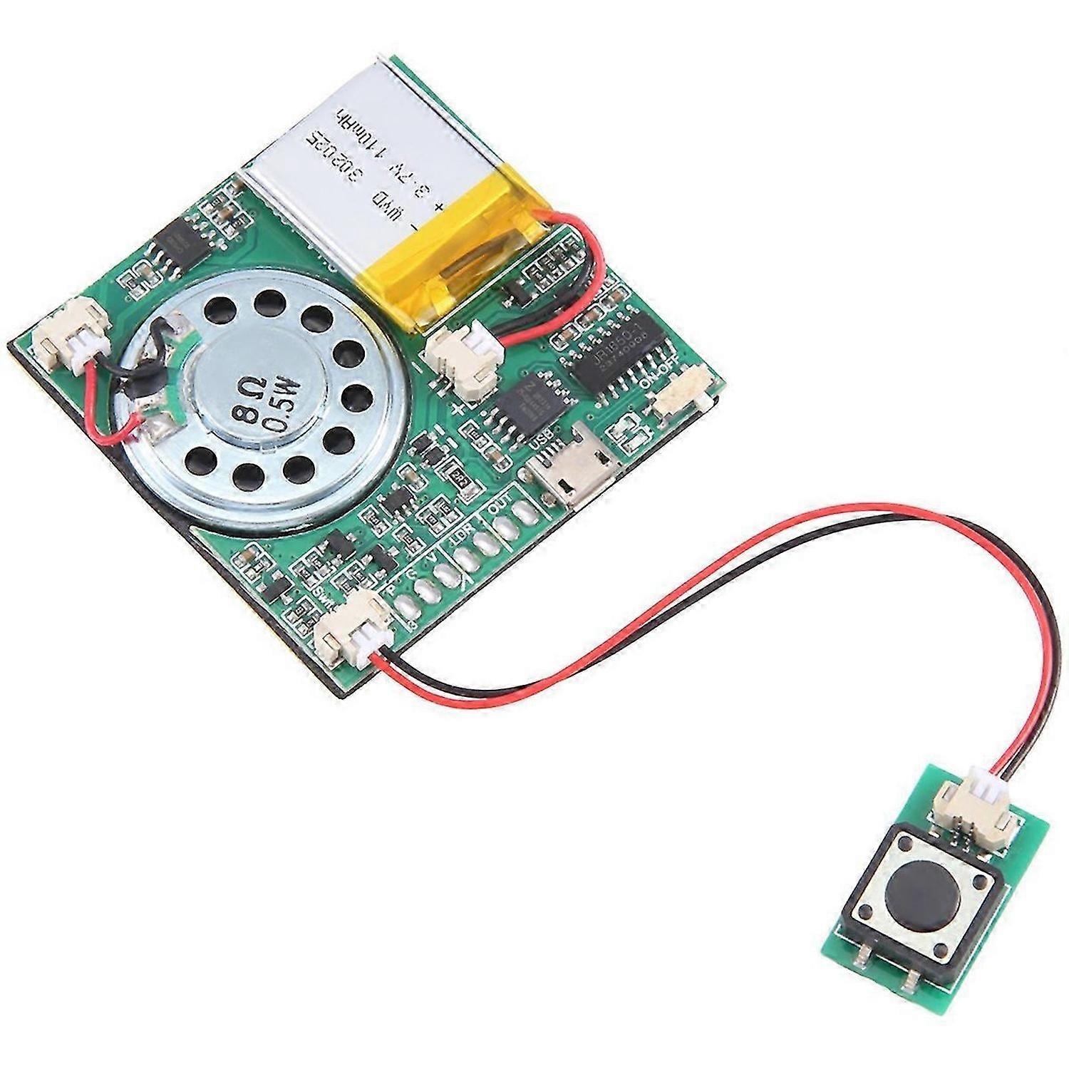 USB Recording Music Module Greeting Card, button
