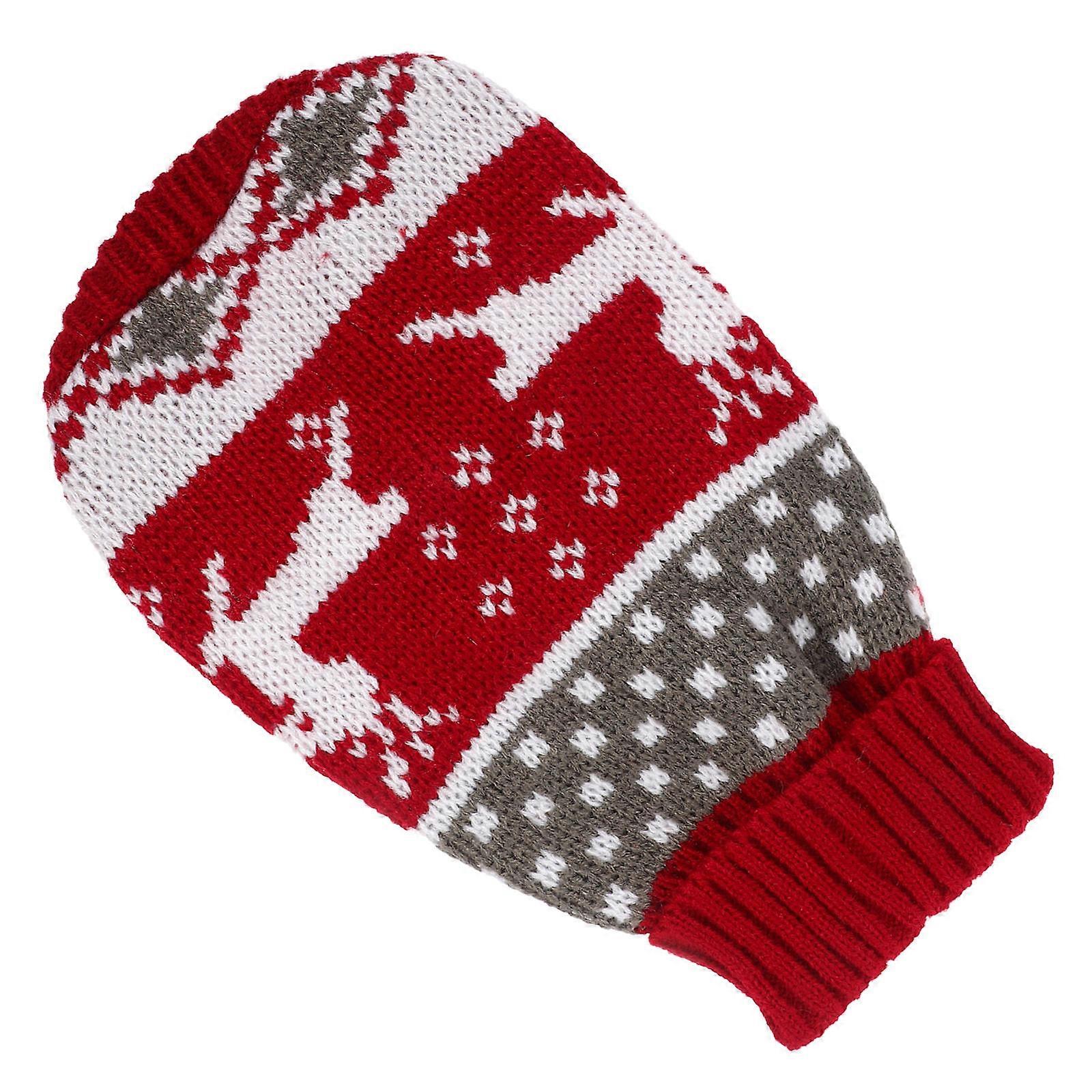 Christmas Dog Cat Sweater Knitted Costume for Pets Acrylic Deer Design Warmth 1 Set