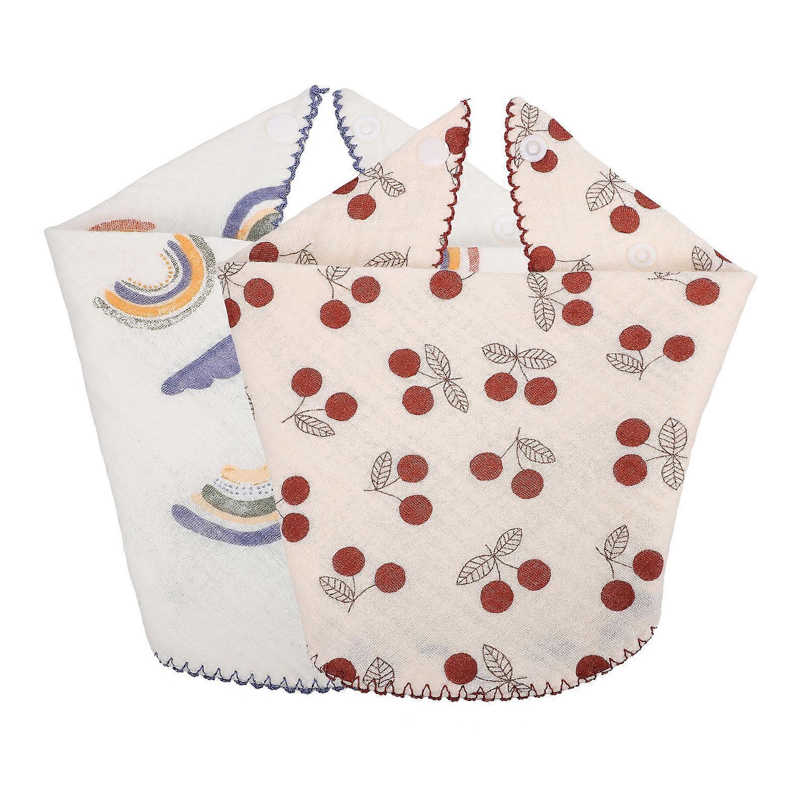 Baby Drool Bibs Muslin Baby Burp Cloths for Feeding 2Pcs Assorted Color