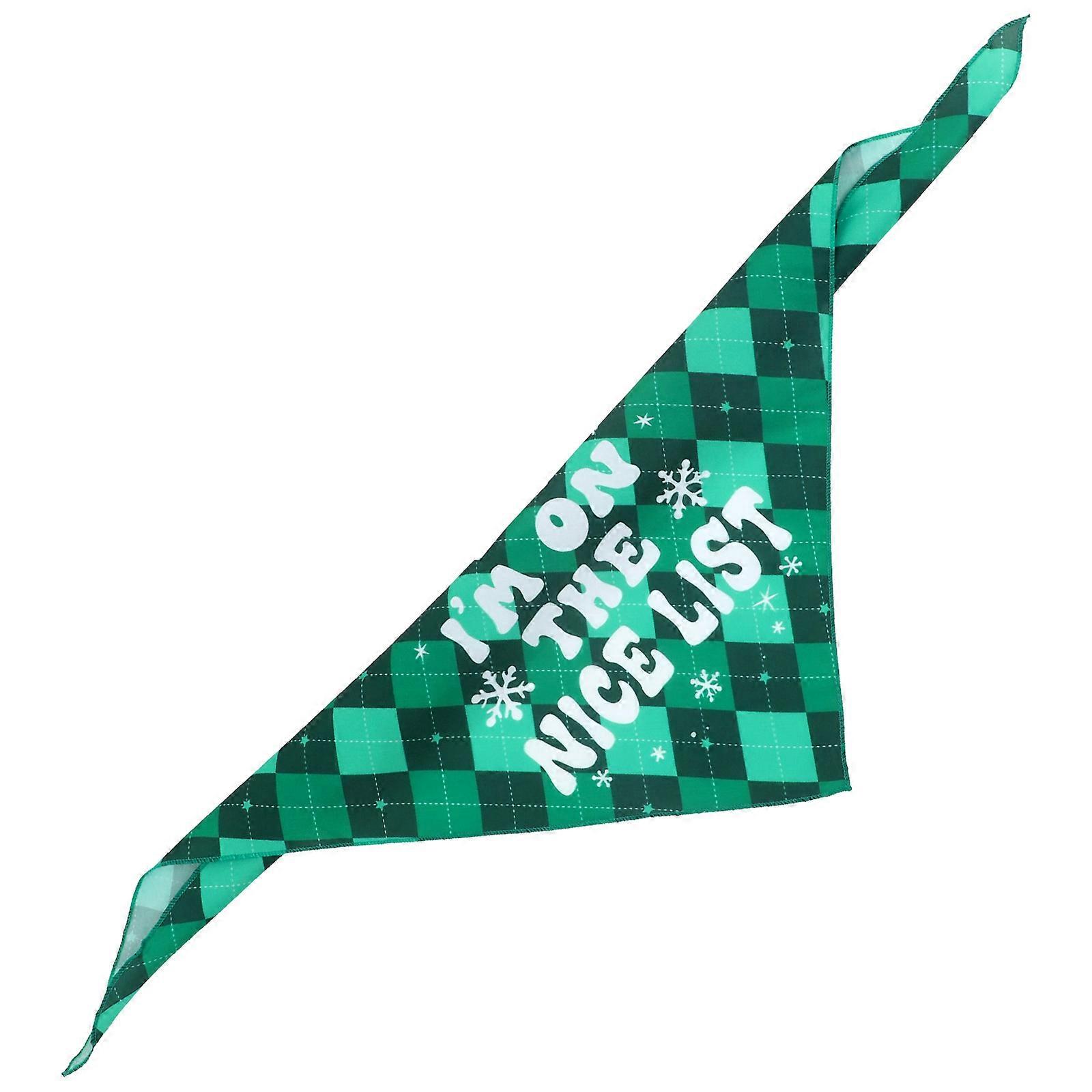 Christmas Pet Bandana Triangular Dog Accessory Polyester Breathable Saliva Absorption 1Pcs