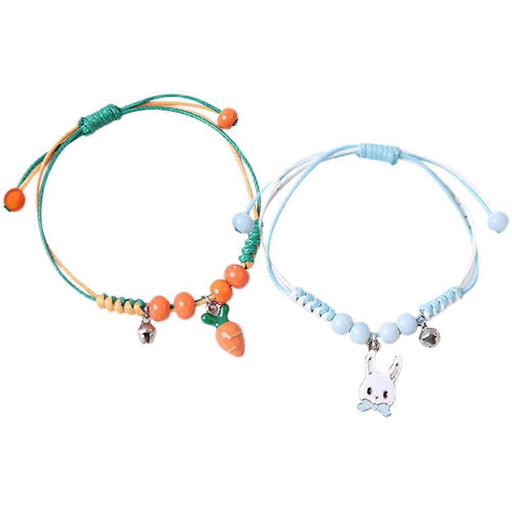 String Bracelet Couple Braided Strand Bracelets Adjustable 8Pcs Set