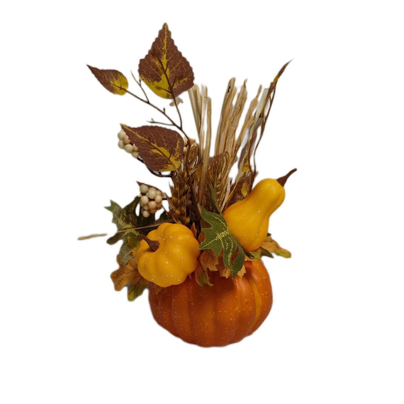 Thanksgiving Holiday Pumpkin Pot Decoration Maple Leaf Fruit String Pumpkin Pot Home Decorative Ornaments Props Mother's Day Gift
