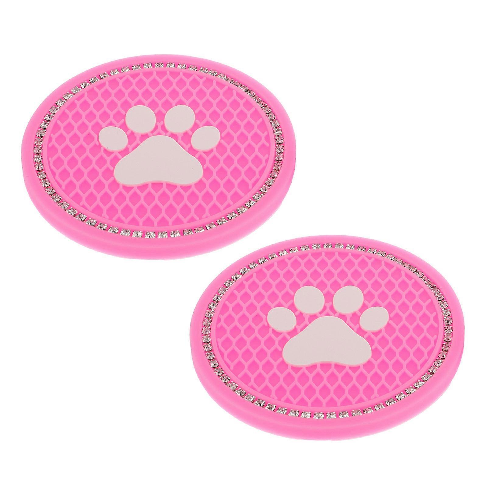 Car Cup Pad Diamond Pattern Car Accessories Pvc Car Surface 2Pcs