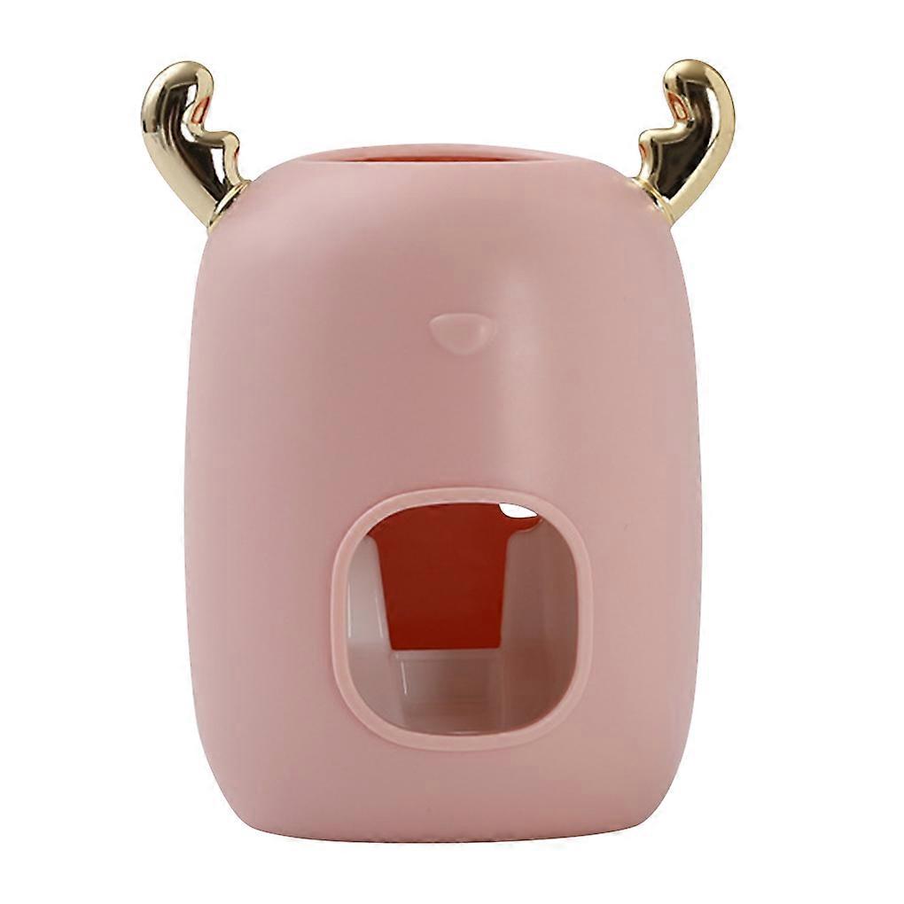 Toothpaste Squeezer Wall Mounted Toothpaste Dispenser Plastic Hanging Tube Squeezer for Bathroom, Pink