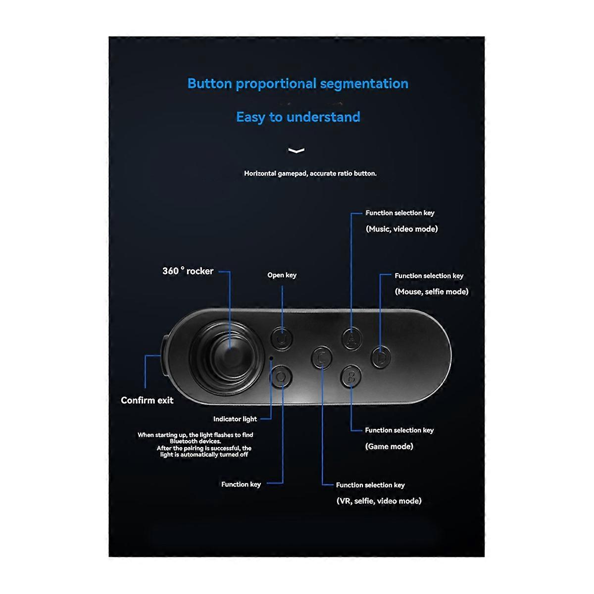 Bluetooth Wireless VR Remote Game Controller black