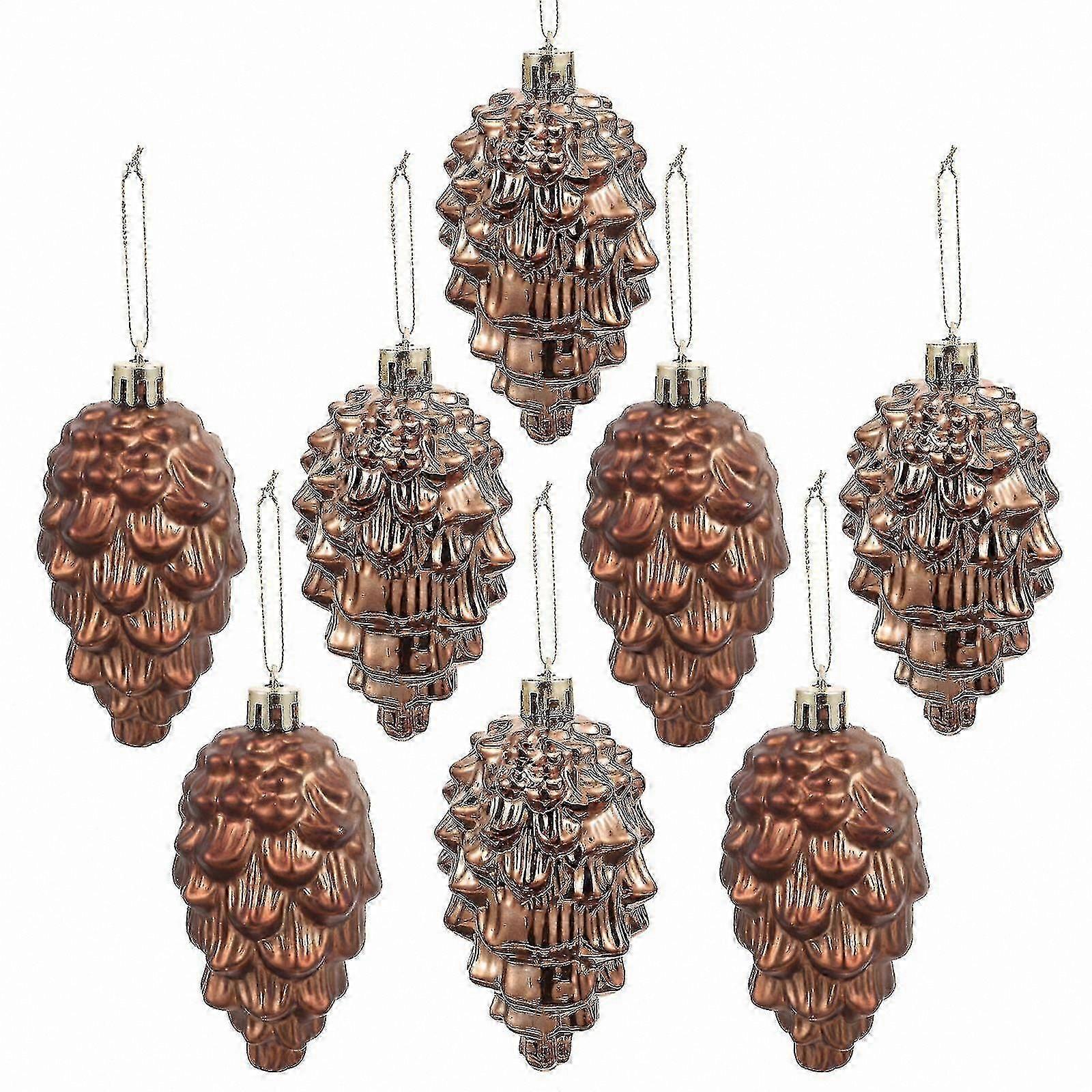 8 pine cone ornaments for festive hanging