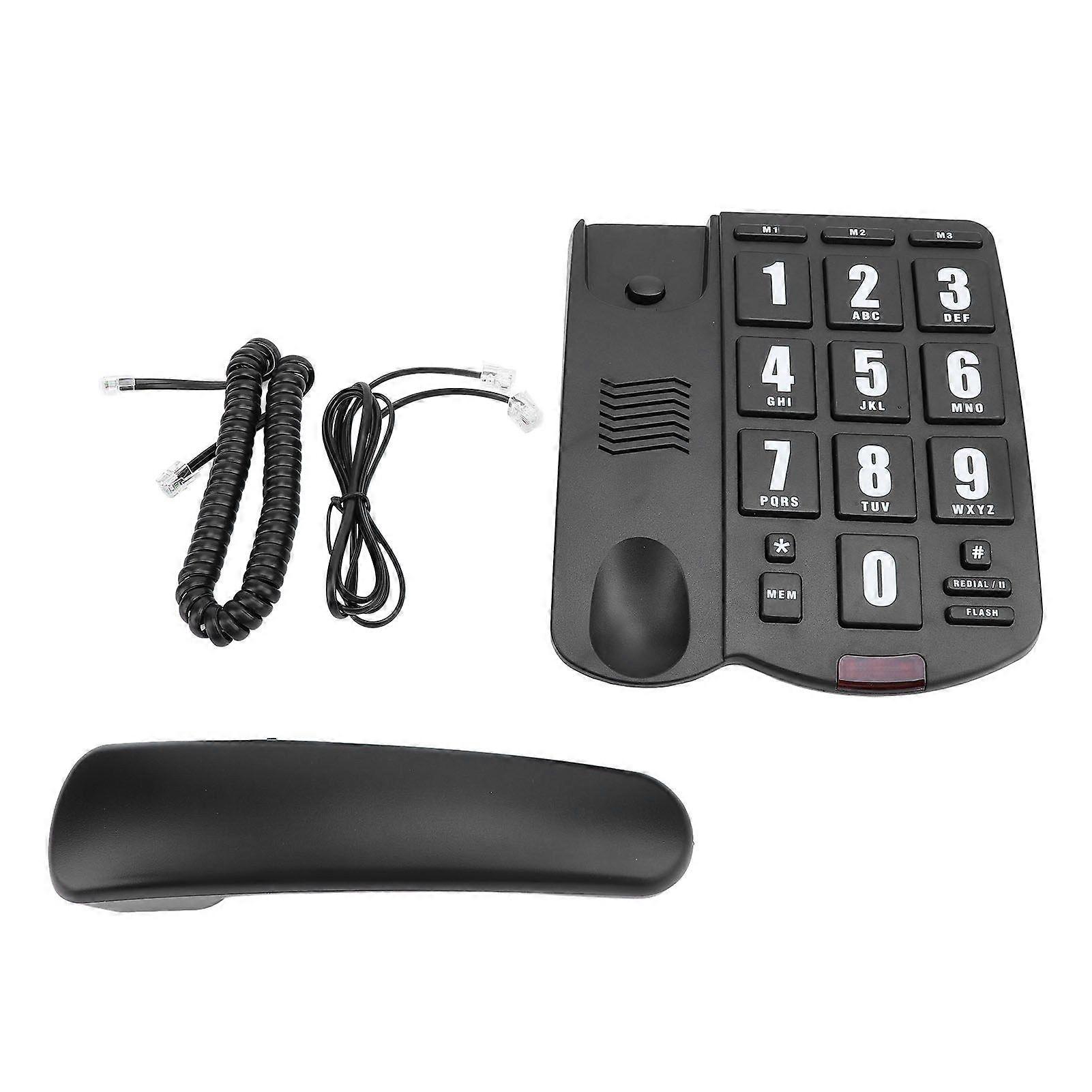 Corded Home Phone Big Button Quick Dial Volume Adjustable Wall Mountable Telephone for Seniors
