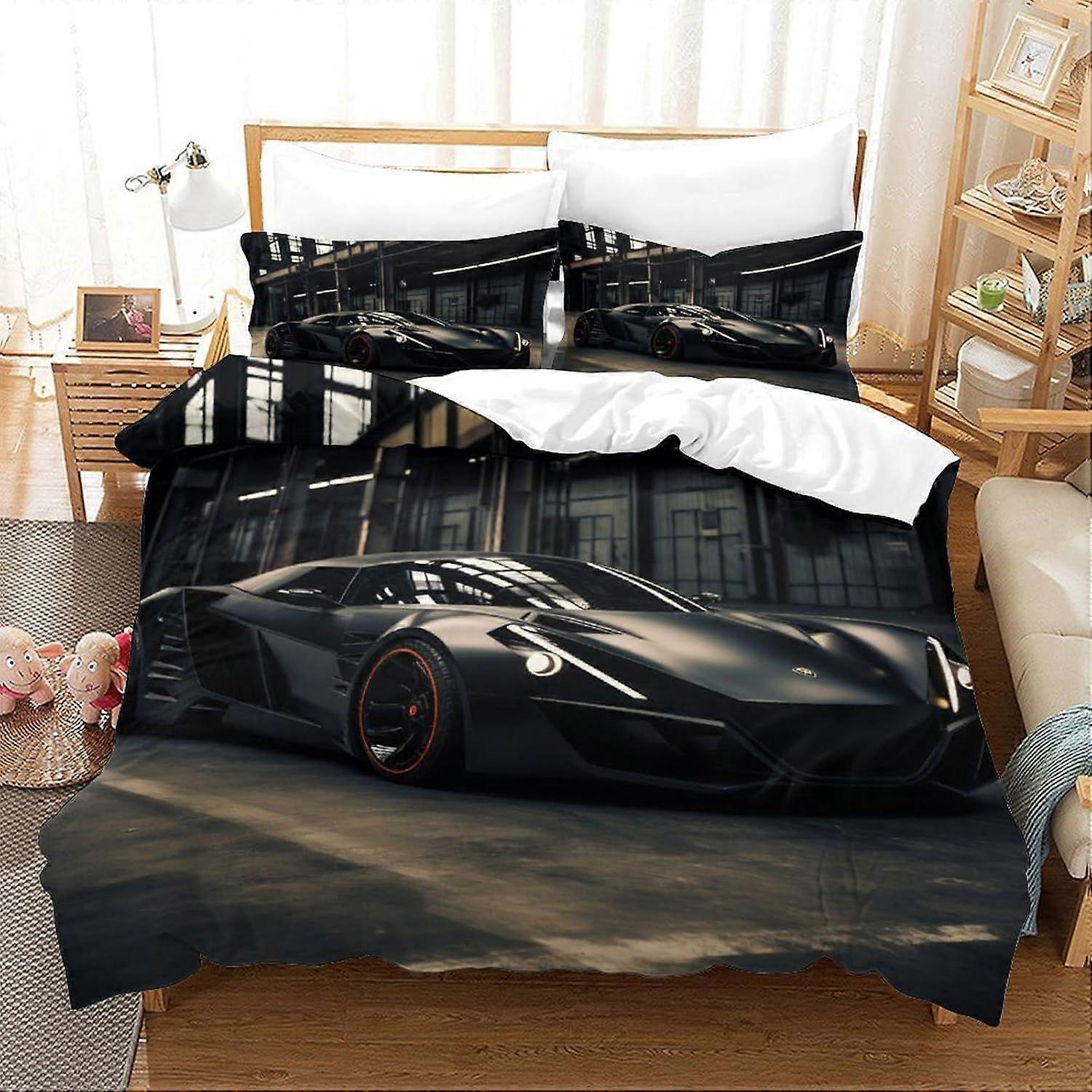 U429 3D Supercars Effect Children And Adults Printed Comforter Set with Pillowcases Comforter Bedding Set (3d Future Art) Y429