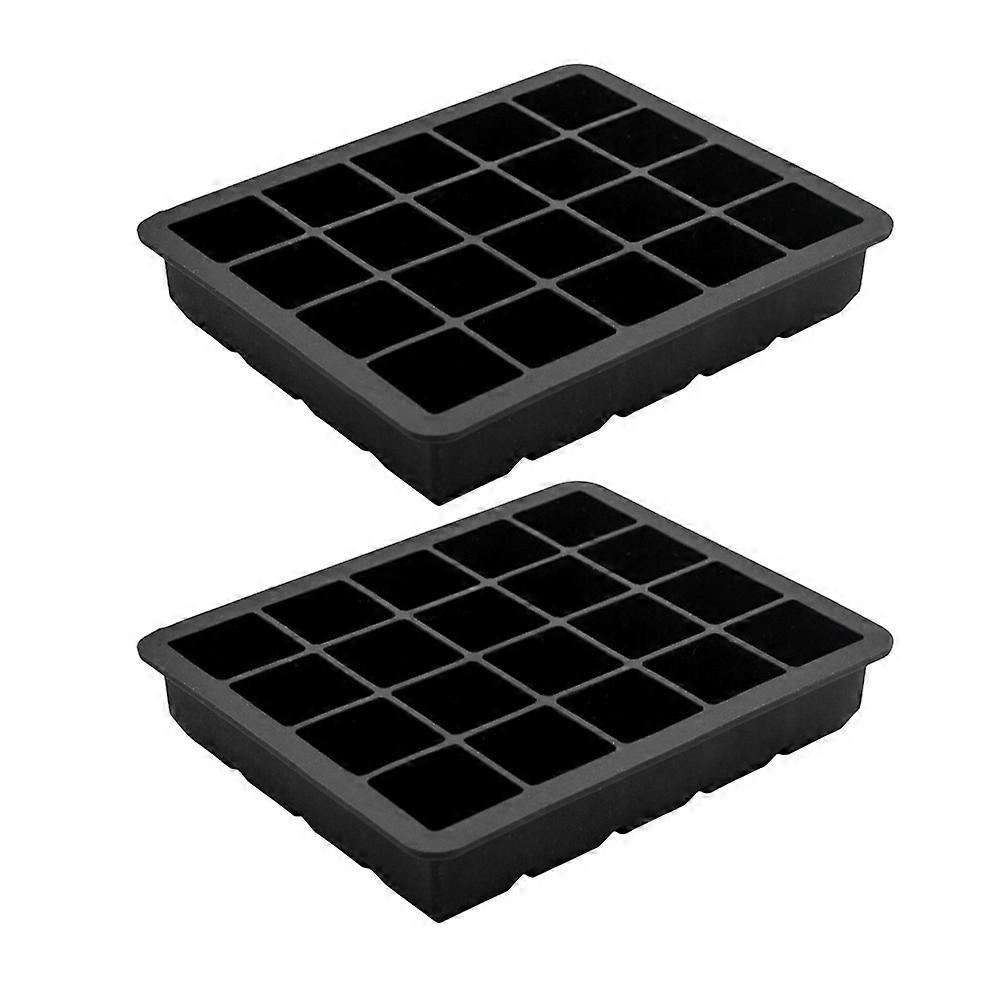 Ice Cube Trays Silicone Mold for Ice Making 2Pcs Black Square Cube