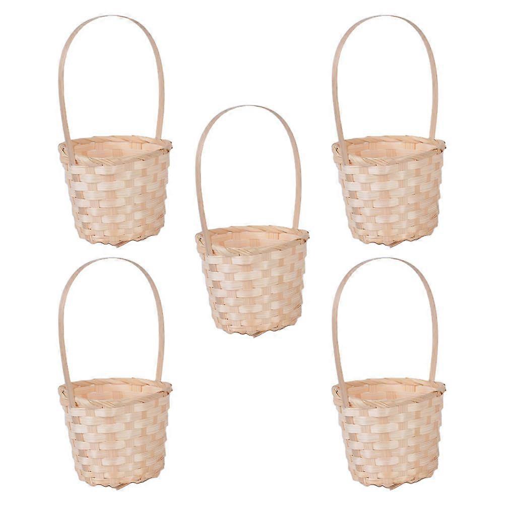 Practical Bamboo Weaving Basket for Storage Use 5Pcs Flower Holder