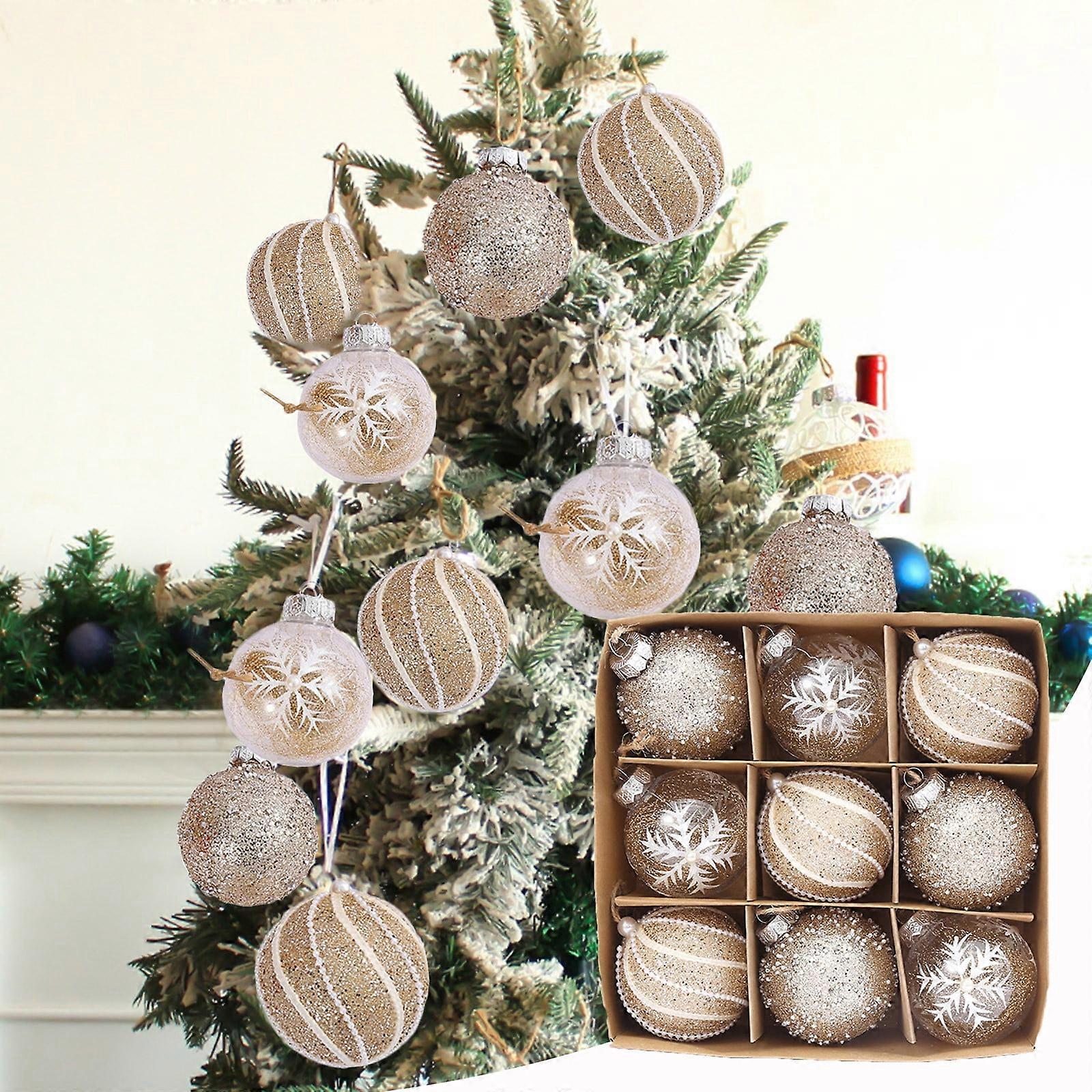 Christmas Vmvidoty Ornaments Set - 9pcs Compatible with Christmas Trees, Multiple Styles for Holiday & Party Decor