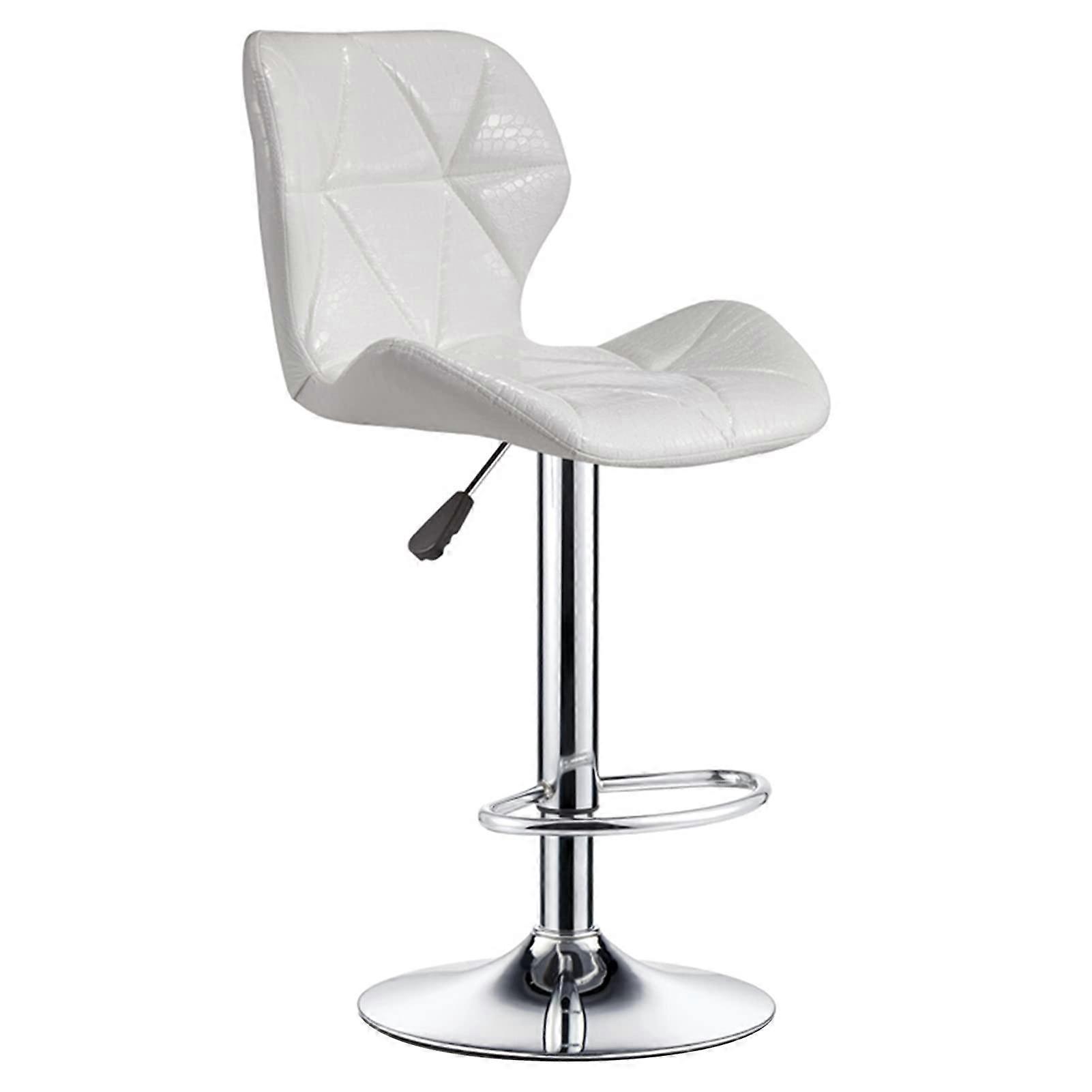 Ergonomic Work Swivel Bar Chair With Backrest, Waterproof Seat, Adjustable 5889 cm, Footrest And Lift Handle, White