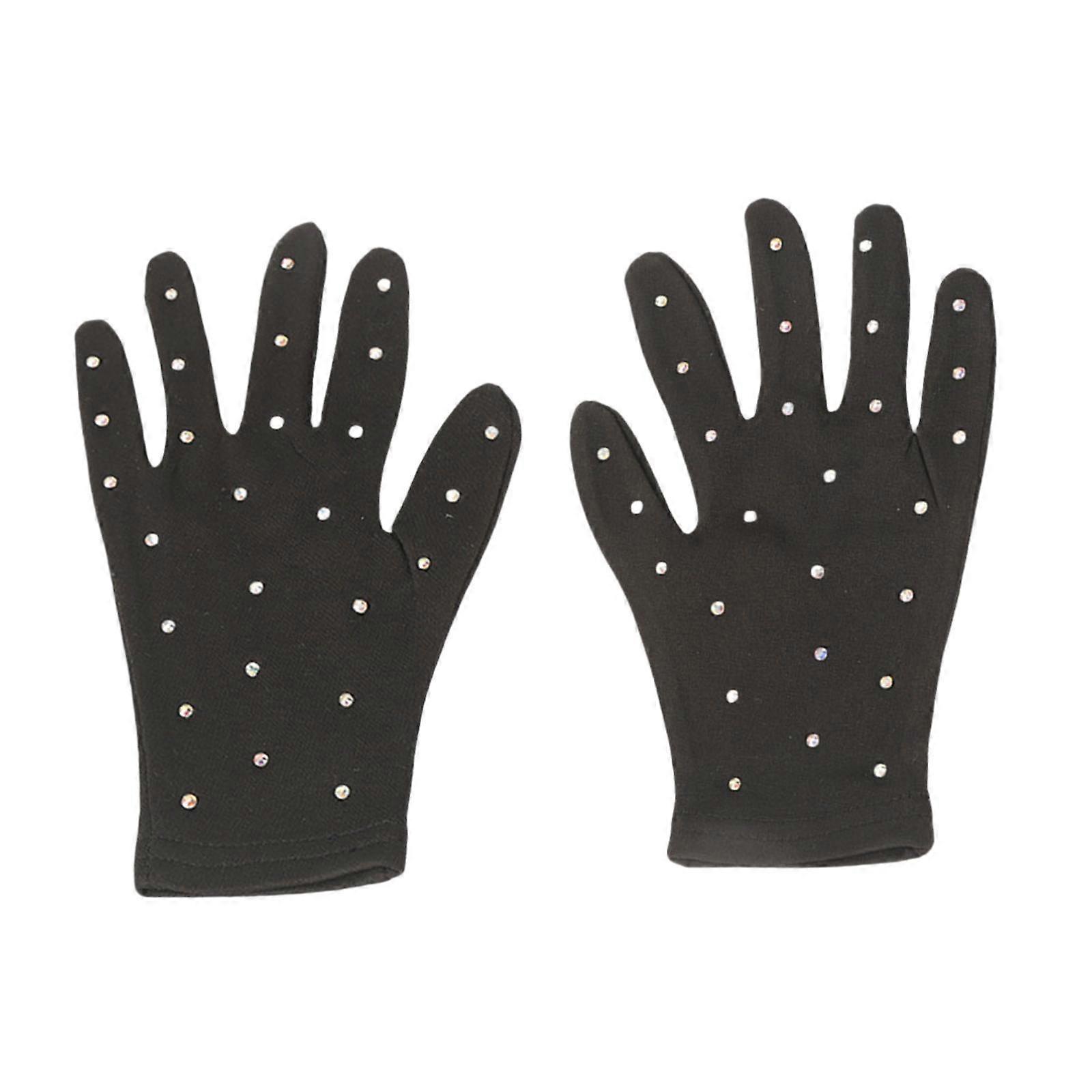 Kunstskøjtehandsker Vinter Skøjtehandsker til Kunstskøjteløb Konkurrence S Sort