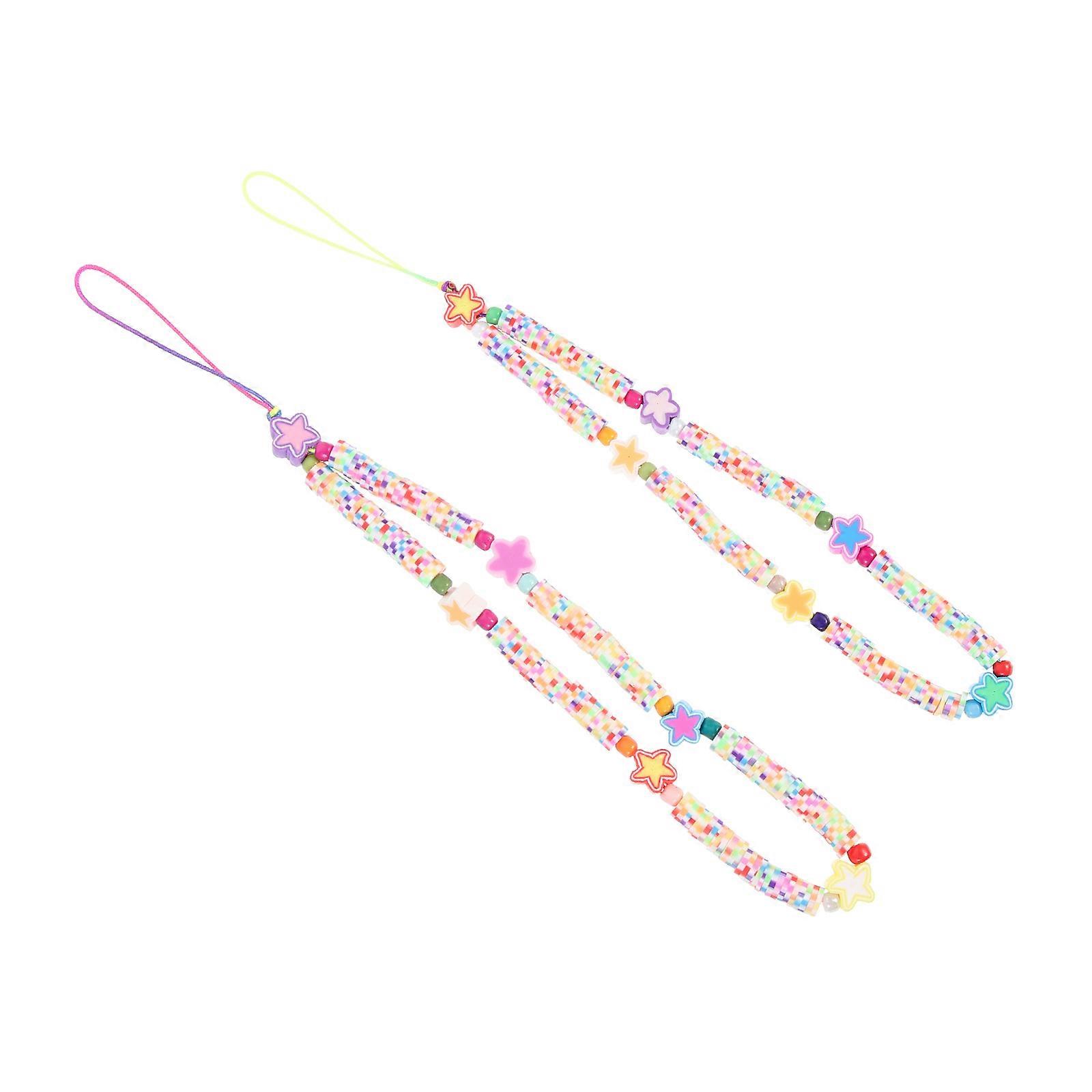 Cellphone Pendants Polymer Clay Phone Lanyards for 10Pcs with Assorted Colors