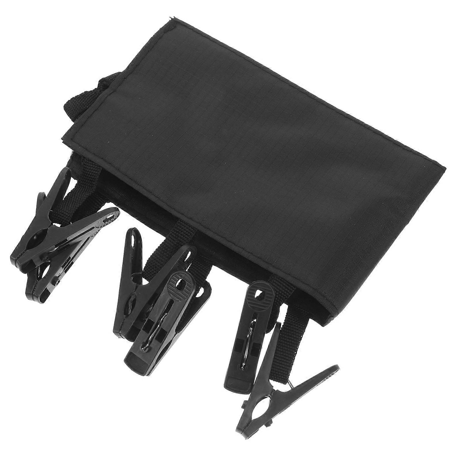 Foldable Cloth Hangers for Drying with 6 Clips 3Pcs Portable Black