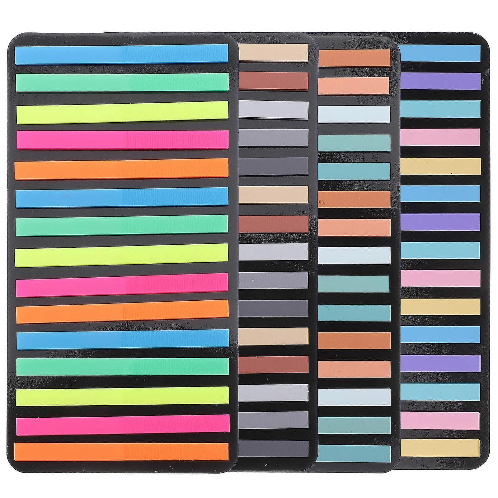 Colorful Reading Strips Handwritten Remarks 20 Sets Assorted Color Page Markers For Note Taking Beginners