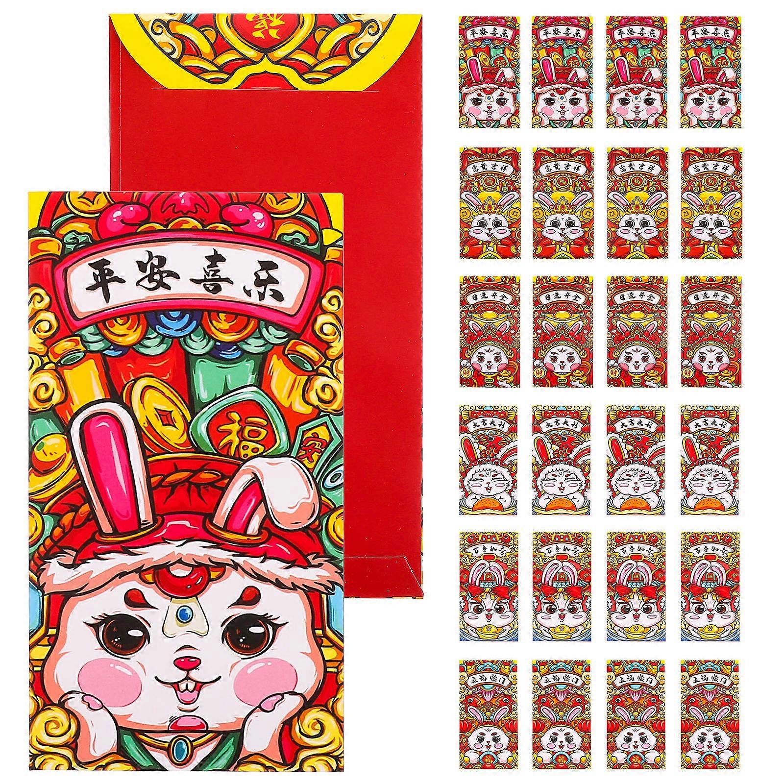 Rabbit Year Red Envelope Paper Money Bags 36Pcs for Home Occasion