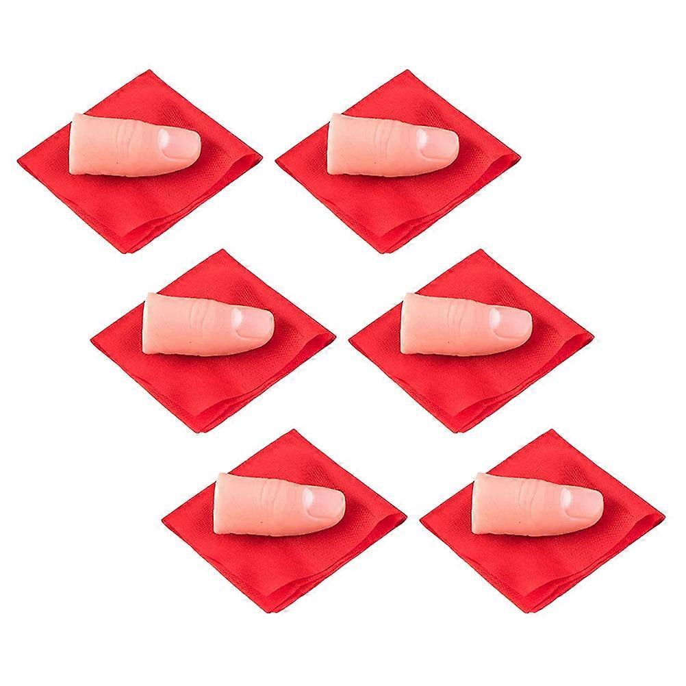 Fake Thumb Scarves Stage Performance Props Red Plastic 6Set