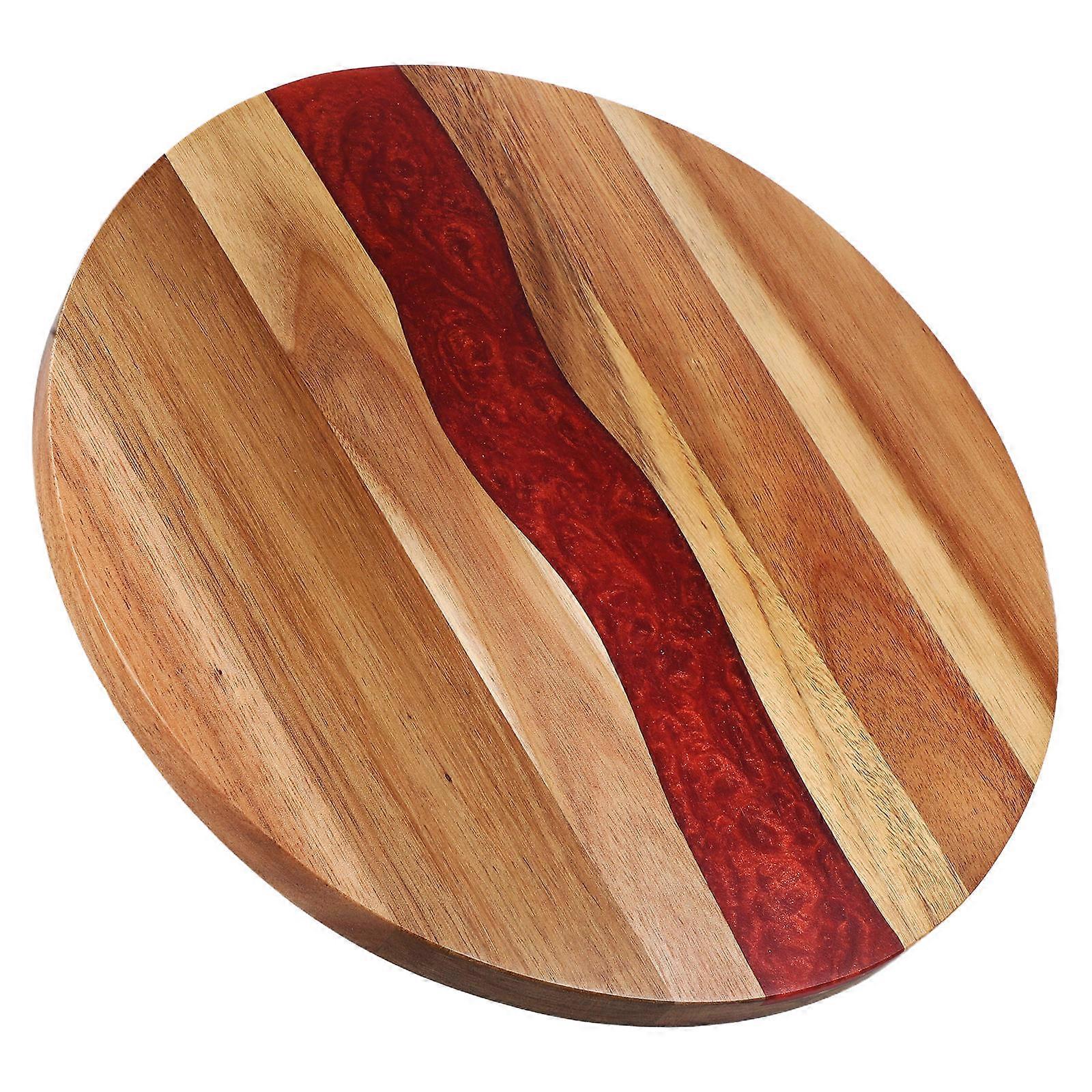 Rustic Round Cutting Board Easy To Clean Serving Board For Cooking Enthusiasts 1Set