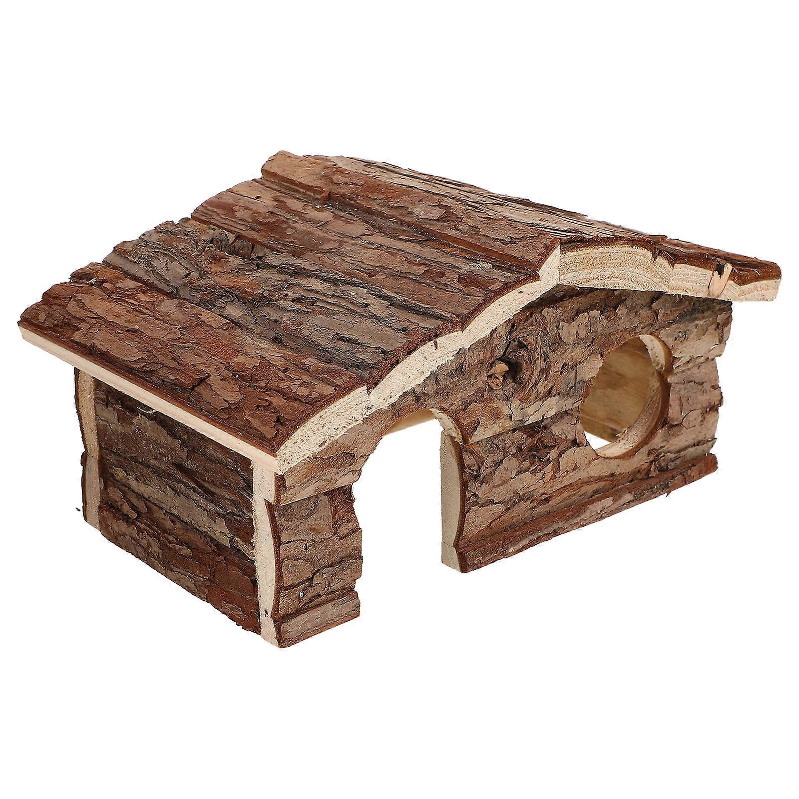 Hamster Wooden Accessory Hiding Hut For Pets 3Pcs Rectangular Shape Ideal Resting Place