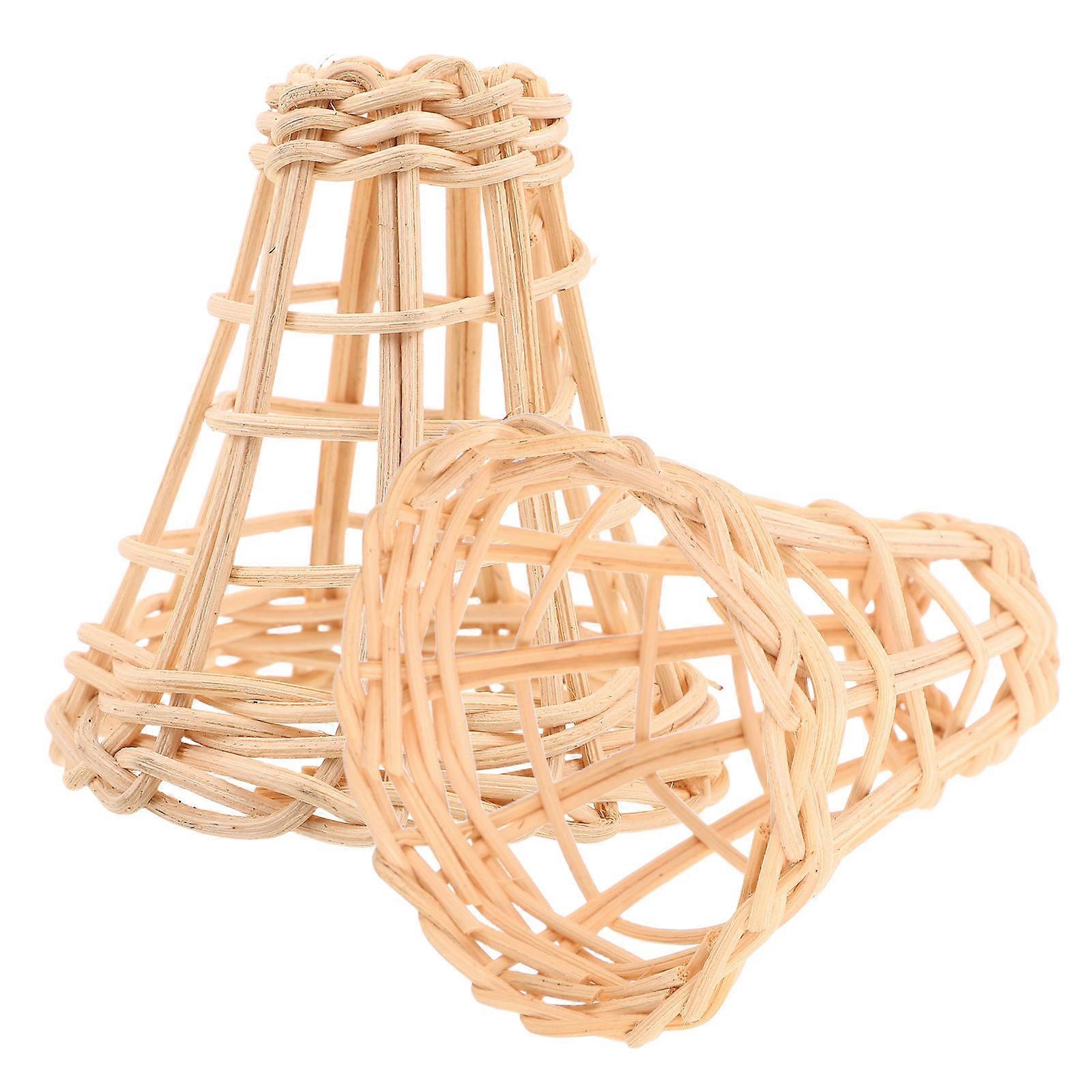 Handwoven Rattan Lamp Shade Mini Lamp Shades for Chandeliers 4Pcs