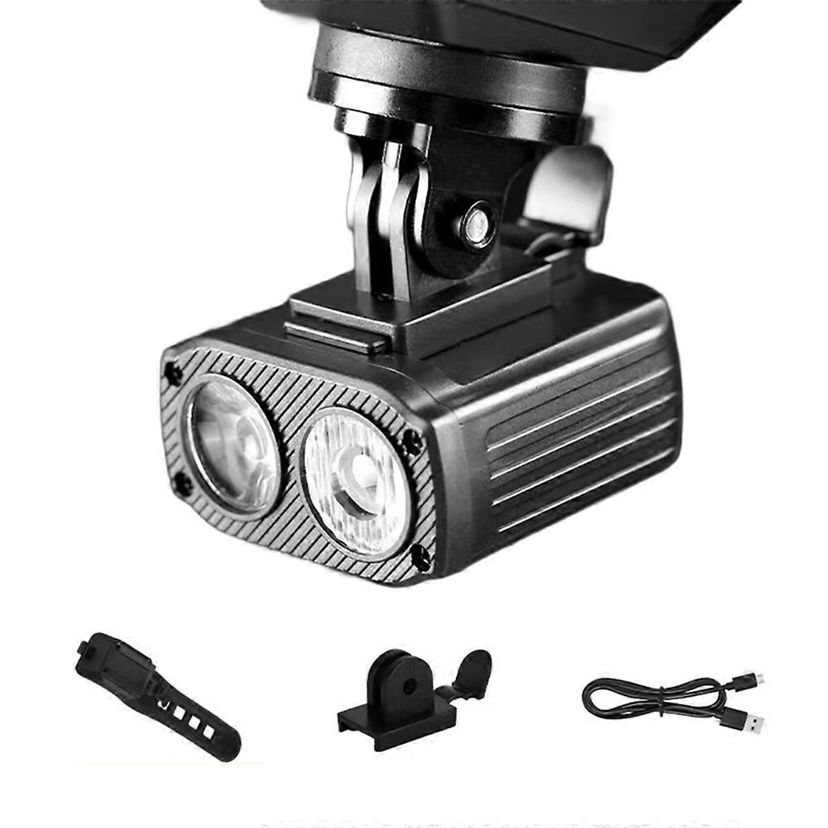 Bicycle Front Lamp High Beam Low Beam Bike Handlebar Flashlight LED Cycling Lantern USB Rechargeabl