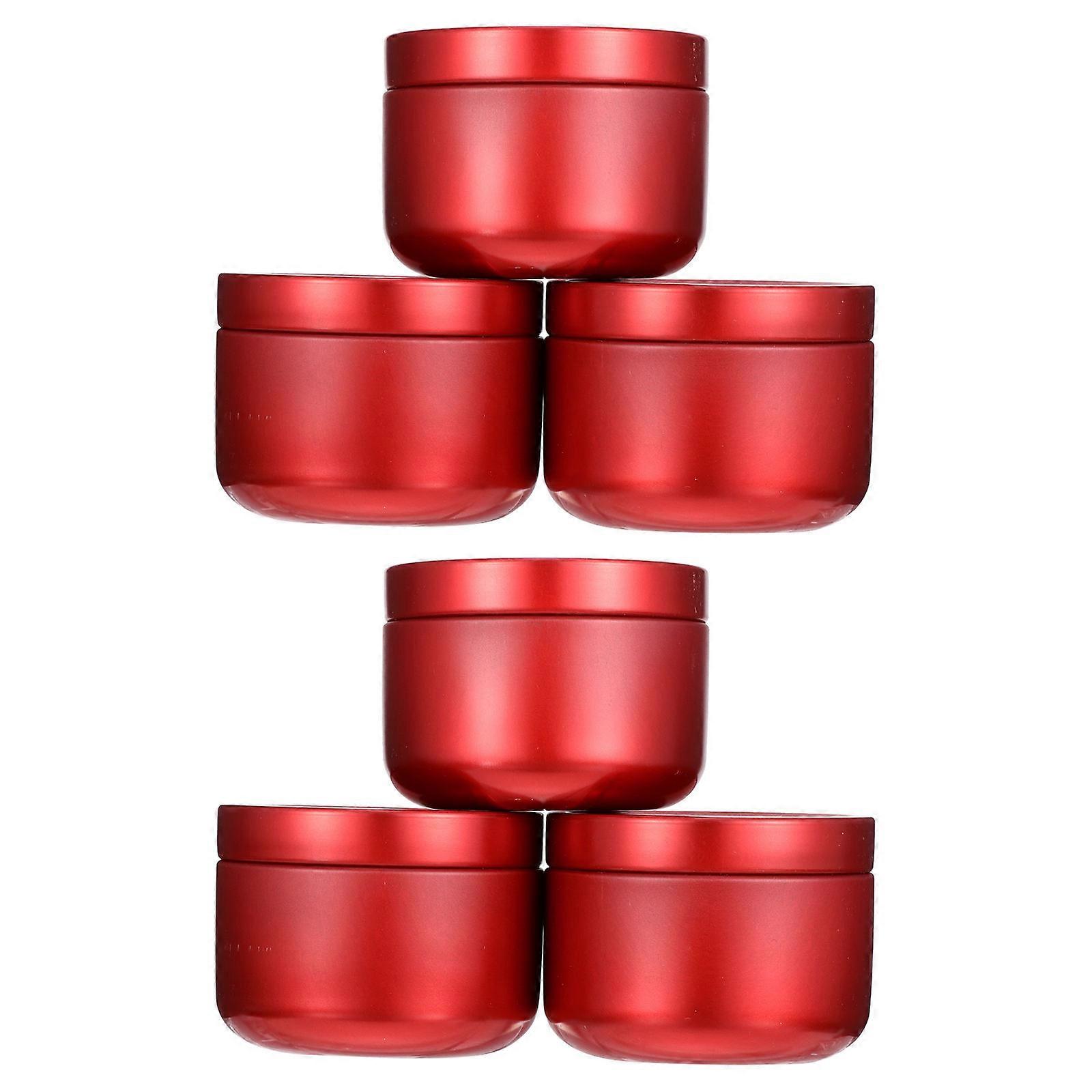 Universal Tea Leaf Jars Red for Storage 30Pcs Round Tinplate Set