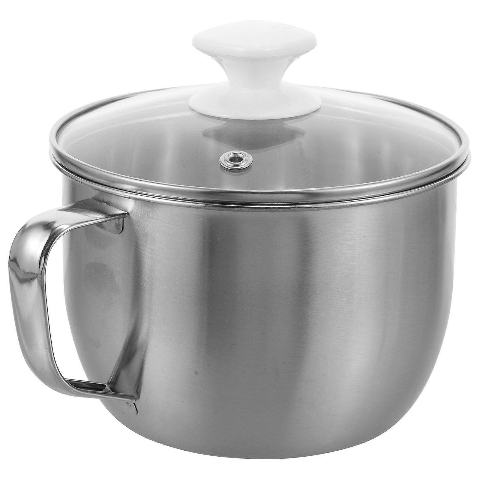 2Pcs Kitchen Soup Pot With Glass Lid For Home Use Measuring 19.00X16.00X14.50CM Designed For Grease Removal And Oil Filtering