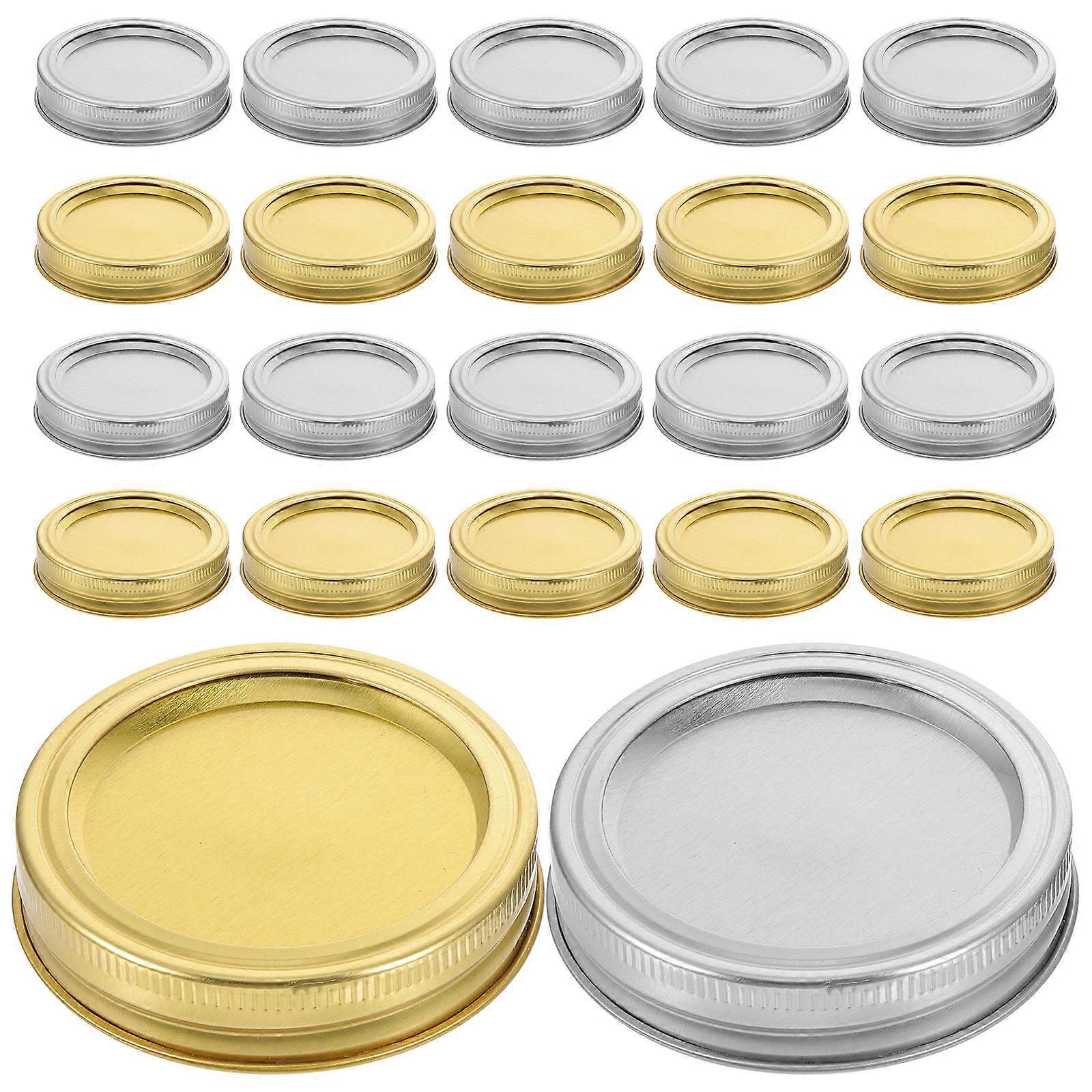 Airtight Metal Canning Jar Caps With Rings For Home Users 96 Sets Regular Mouth Storage Container