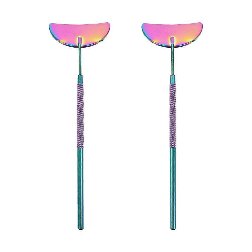 Professional Makeup Artists Eyelash Observation Mirror 2Pcs Beauty Salon Tool Multi Color With Non-slip Handle