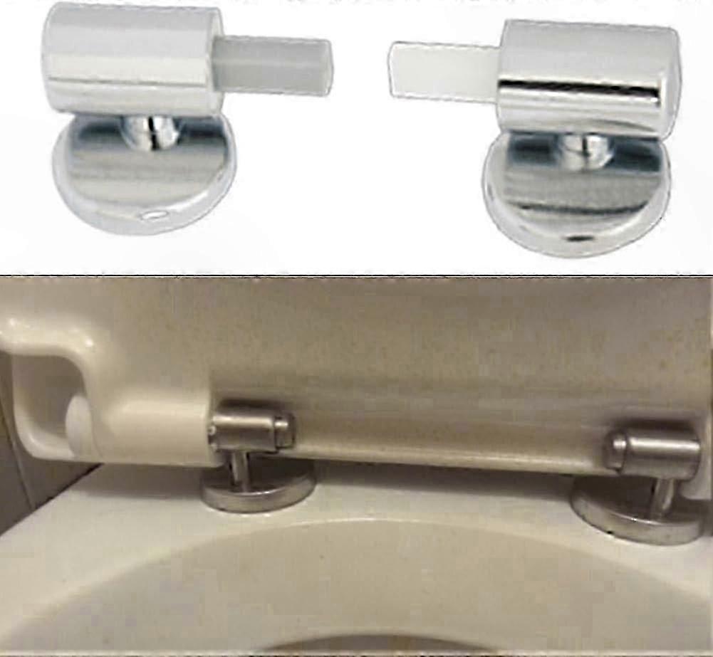 Quick Release Soft Close Toilet Seat Hinges, 2 Pack Top Fixing Kit with Modern and Classic Design