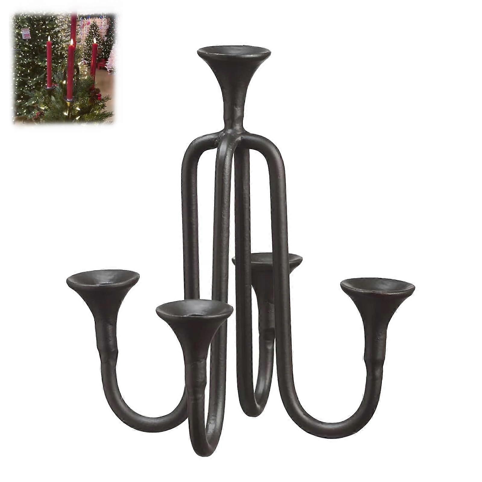 Christmas Tree Topper, Light Up Resin Candelabra Decor, Unique Candleholder for Holiday Tree - Compatible with Apmemiss