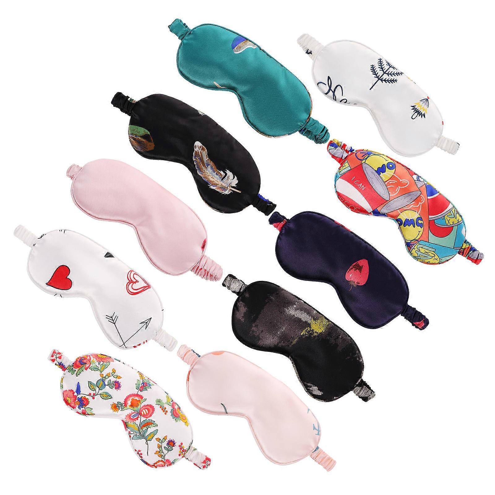 20 Pcs Rectangular Assorted Color Sleep Aid Eye Mask Perfect For Hotel Travel Train Home