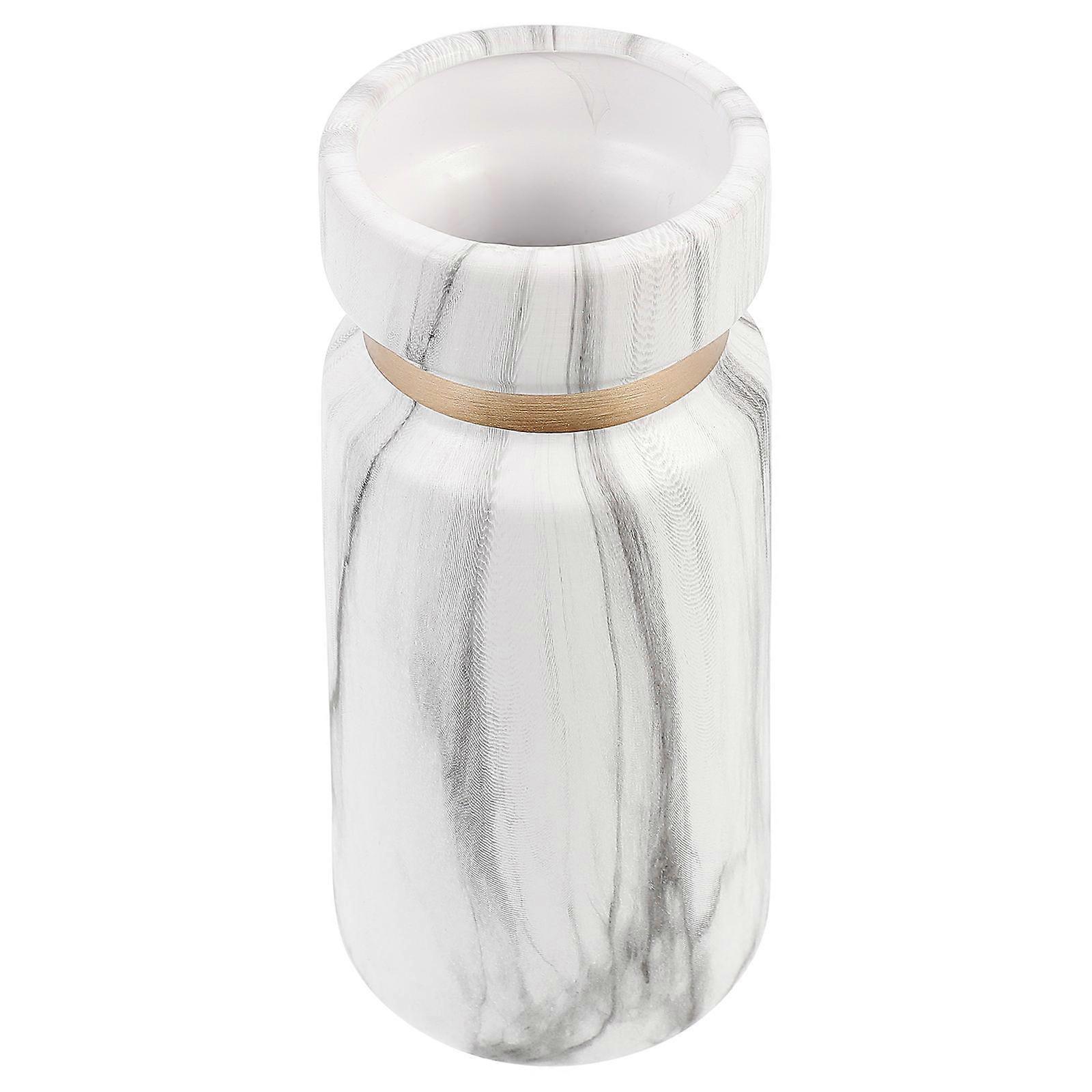 Large Marble Pattern Ceramic Vase for Decoration Use 1 Piece Grey Retro Style