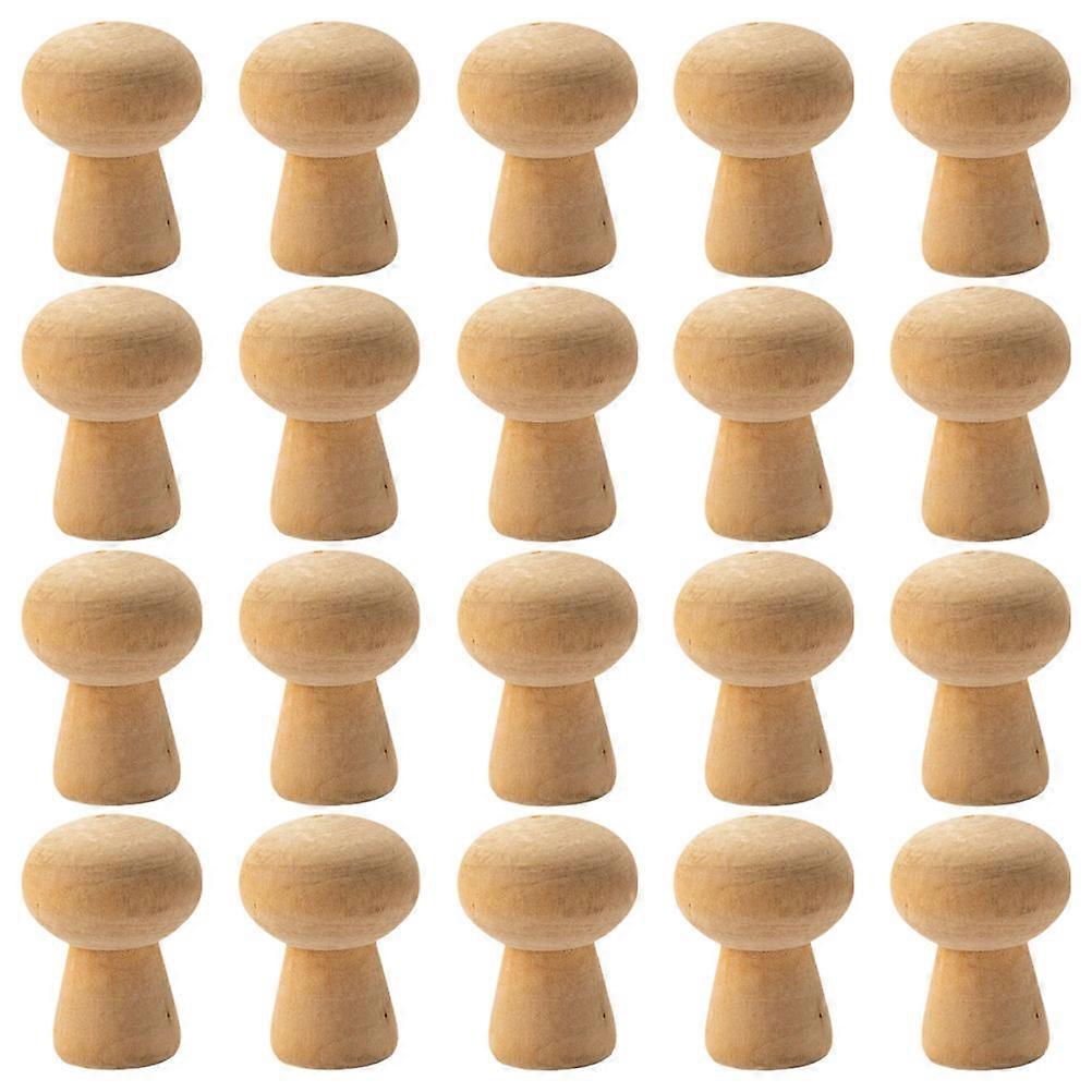 Unpainted Mushroom Crafts For Artists And Students 5X3.5Cm Unfinished Wooden Elements For DIY Projects 100Pcs