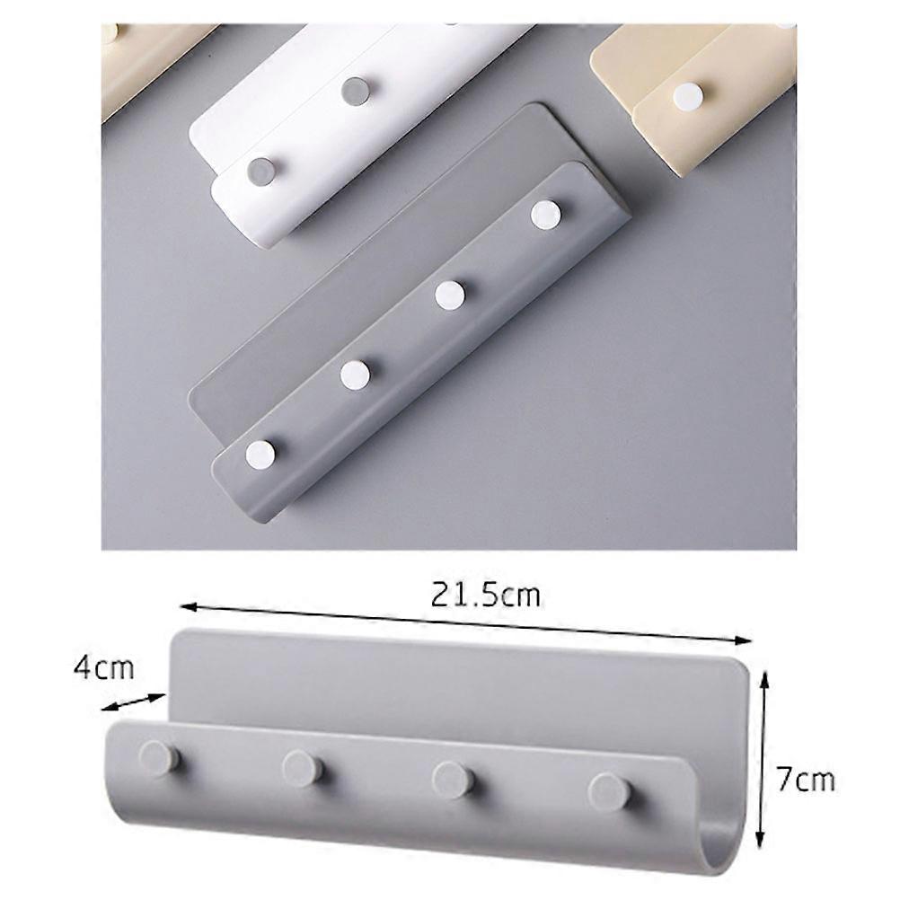 Wall-Mounted Rack Hanging Shelves for Storage 2Pcs Hooks Grey