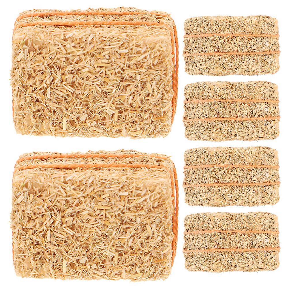 Mini Hayrick Small Haystacks for Dolls House Yard Decor 6Pcs Straw