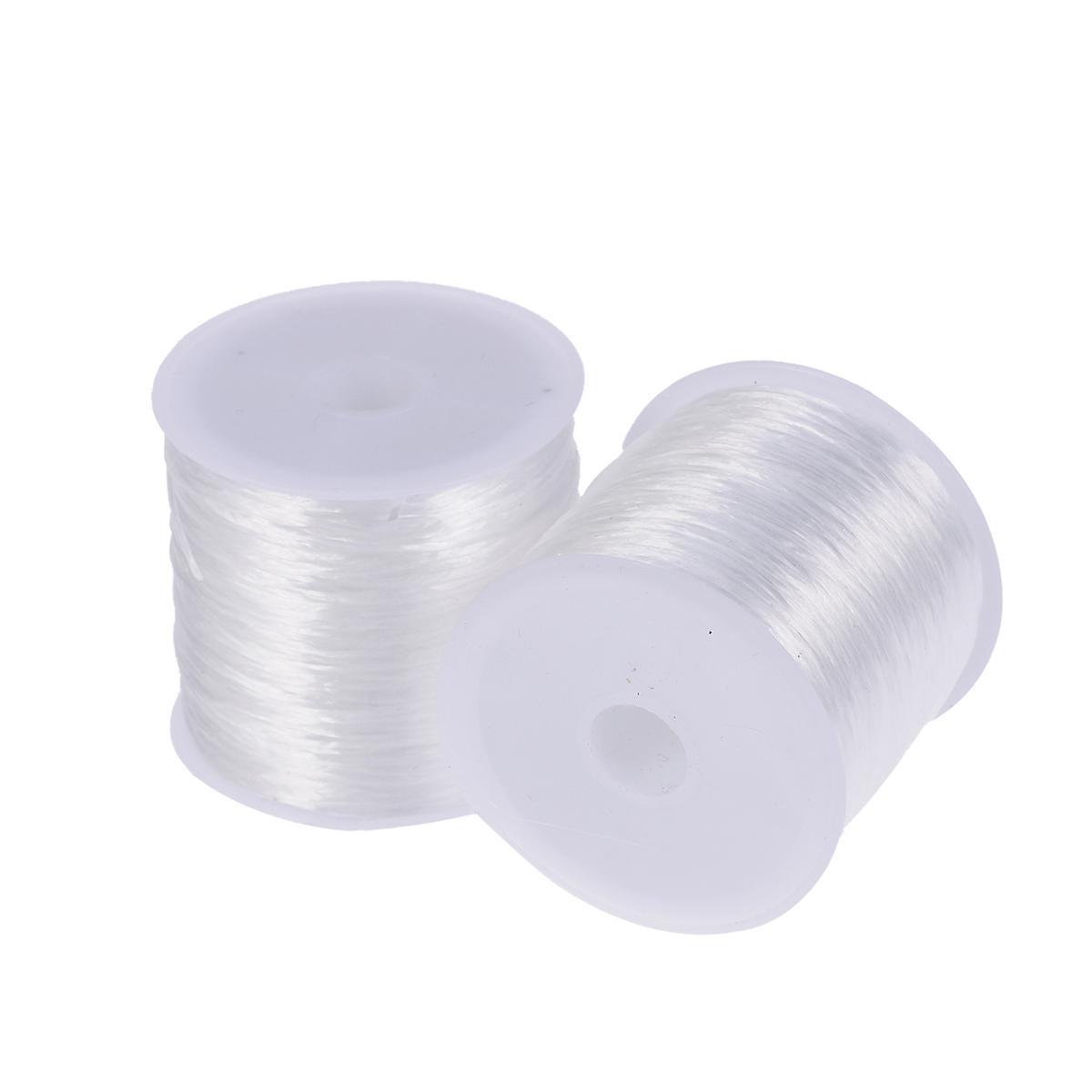 Elastic Line Crystal Elastic String for Bracelet Necklace 4 Rolls White
