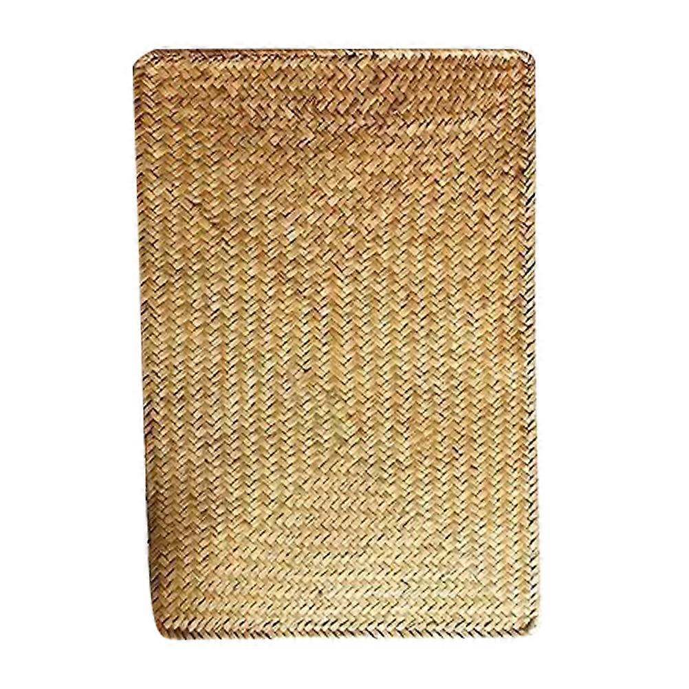 Khaki Woven Placemat Rectangular for Dining Table 2Pcs Material