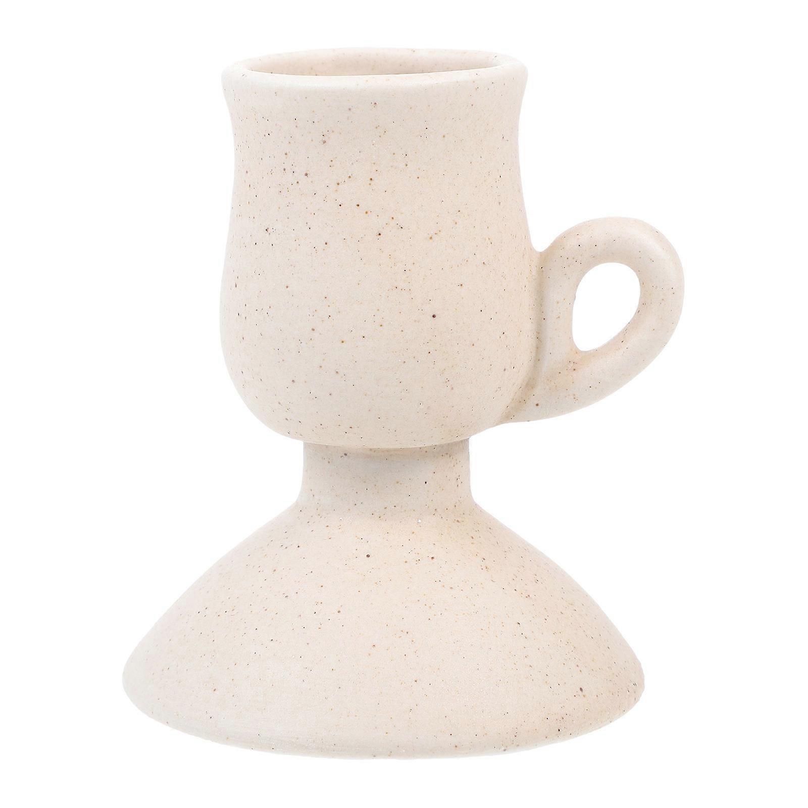 Ceramic Candle Stand Candle Burning Holder with 3Pcs for Home Decor