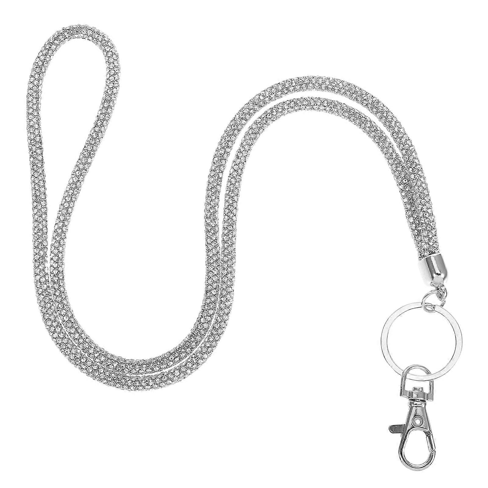 Silver Decorative Key Lanyard for Id Badge Multi-Function Strap 5Pcs